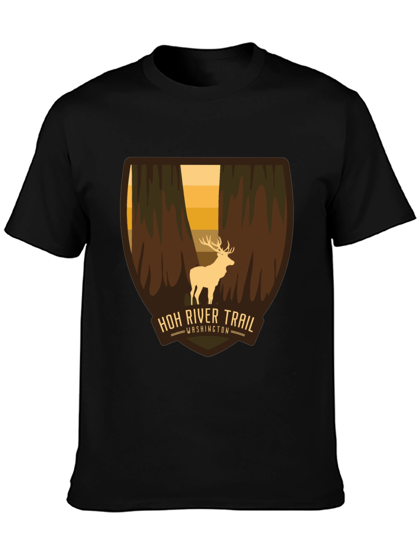 Black Hoh River Trail Washington Graphic Tee view 3