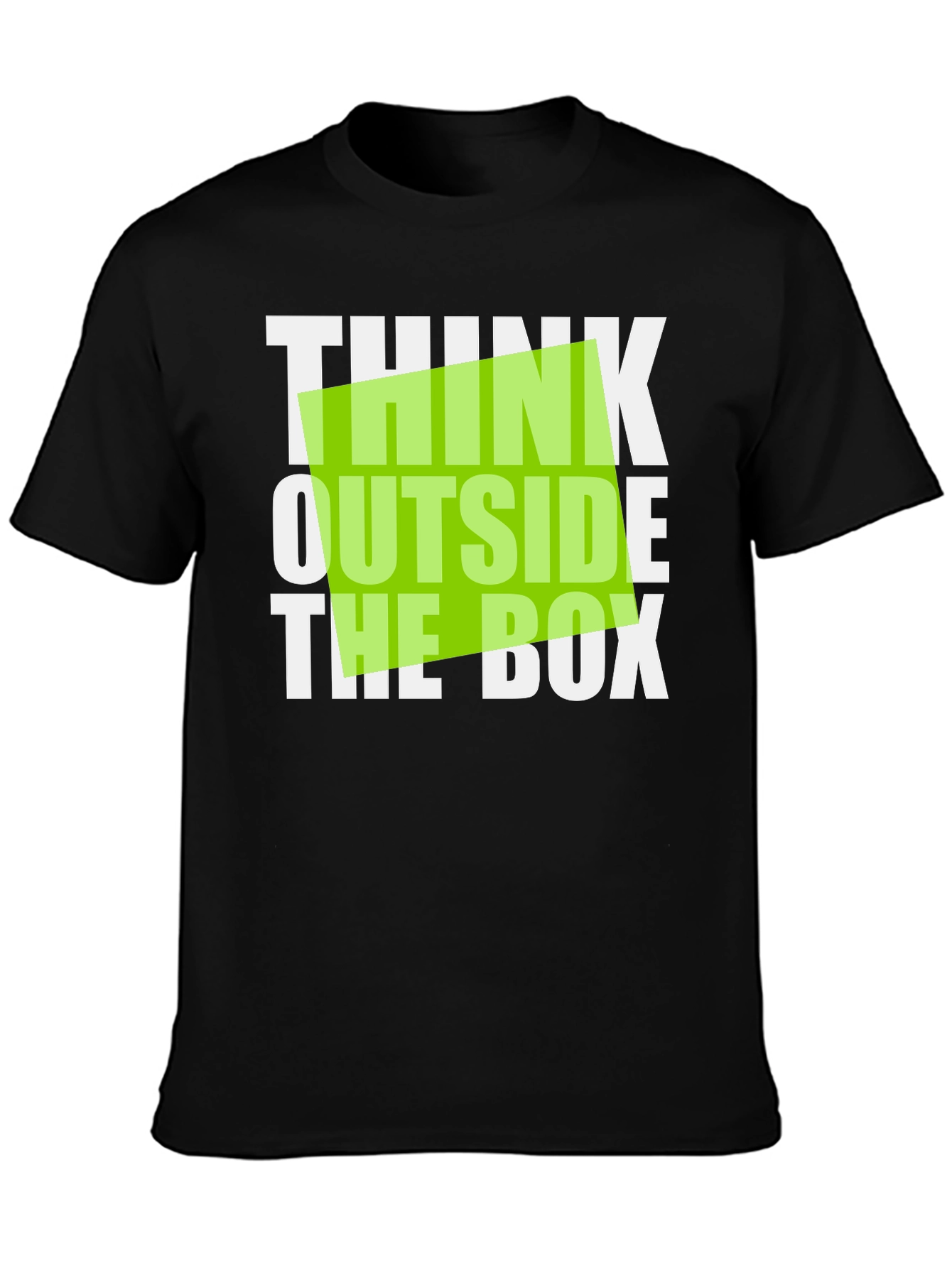 Black Think Outside the Box Graphic Tee - Black Cotton T-Shirt view 3
