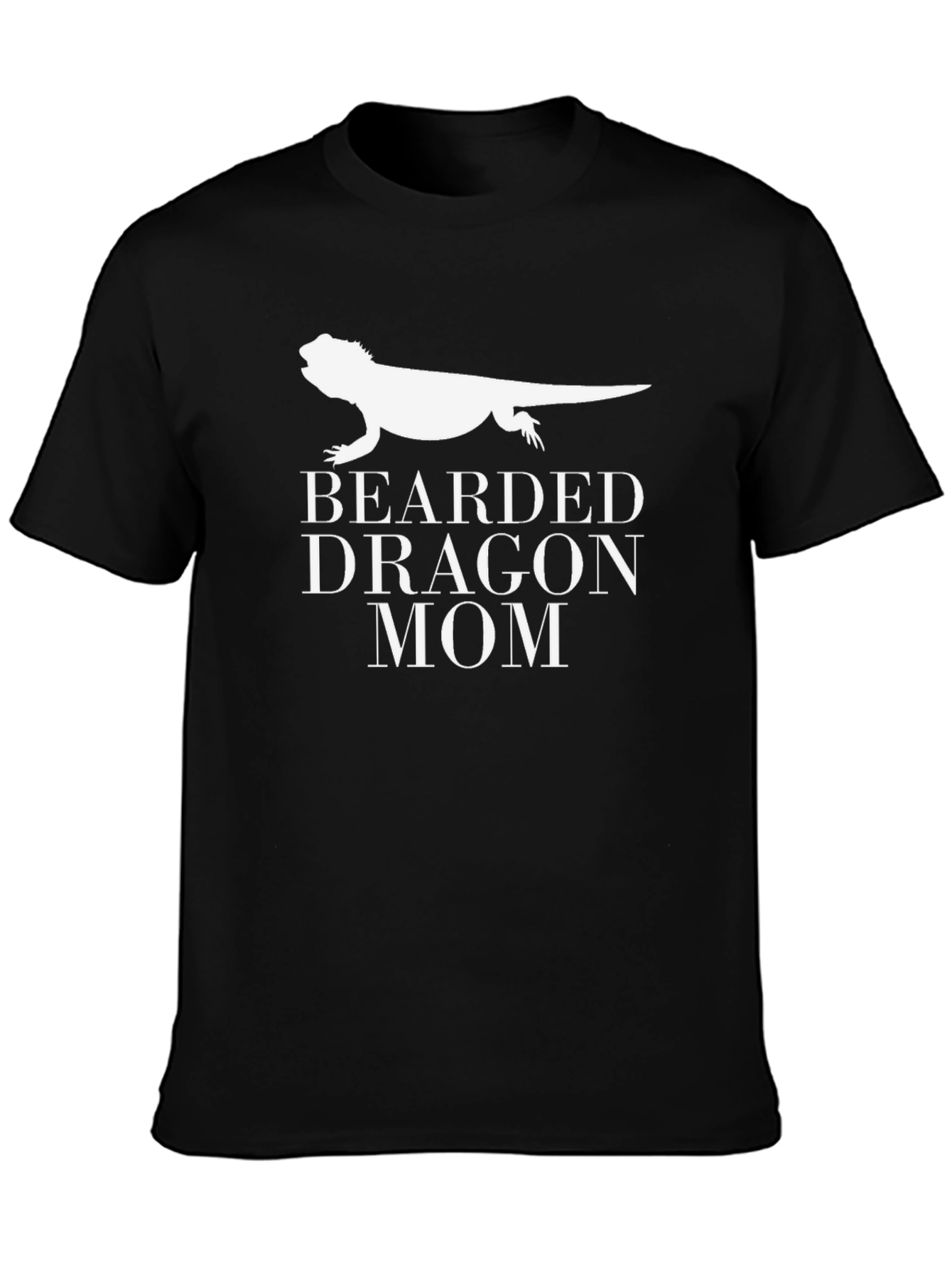 Black Bearded Dragon Mom T-Shirt view 3