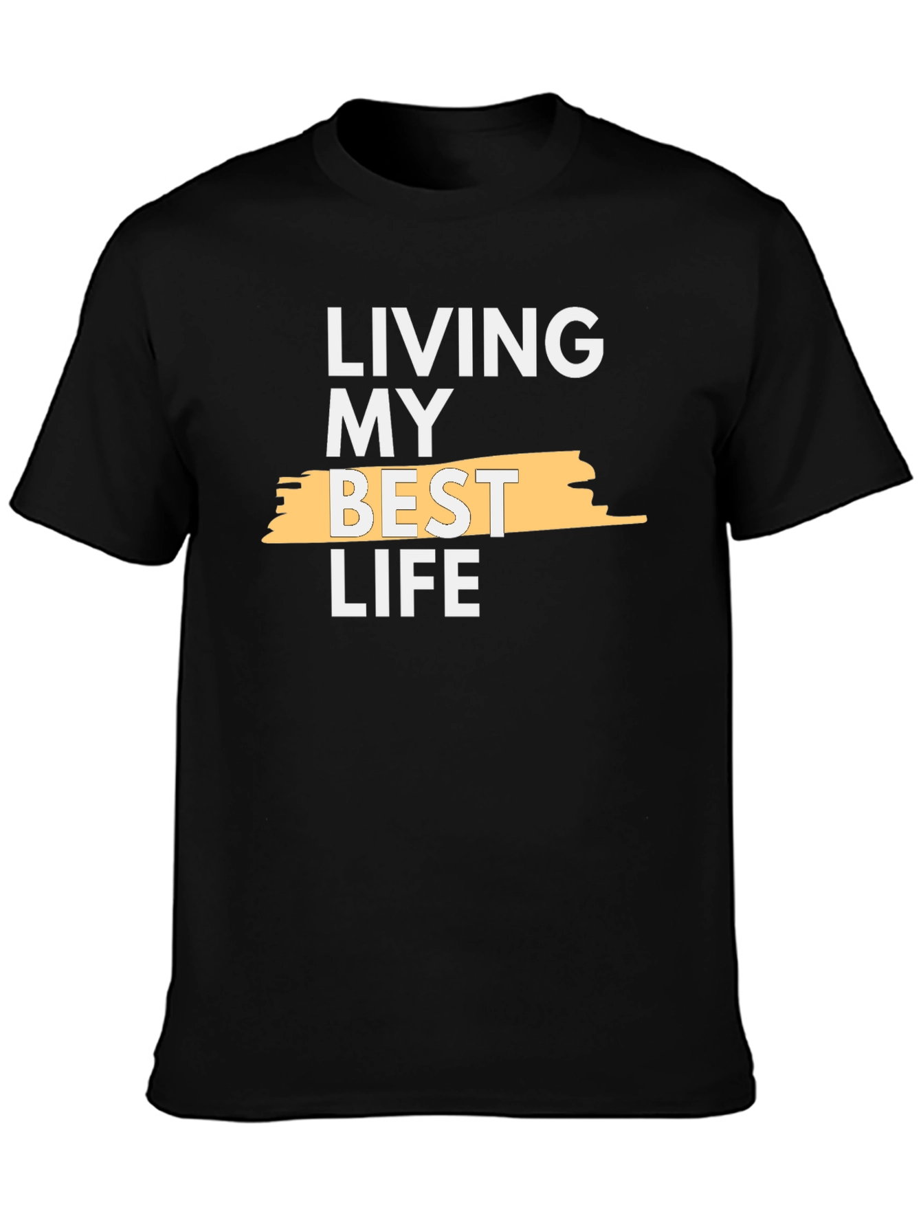 Black Living My Best Life Graphic T-Shirt view 3