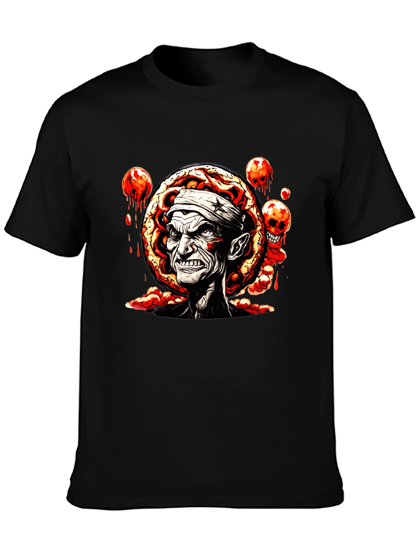 Black Creepy Zombie Graphic Tee - Black view 3