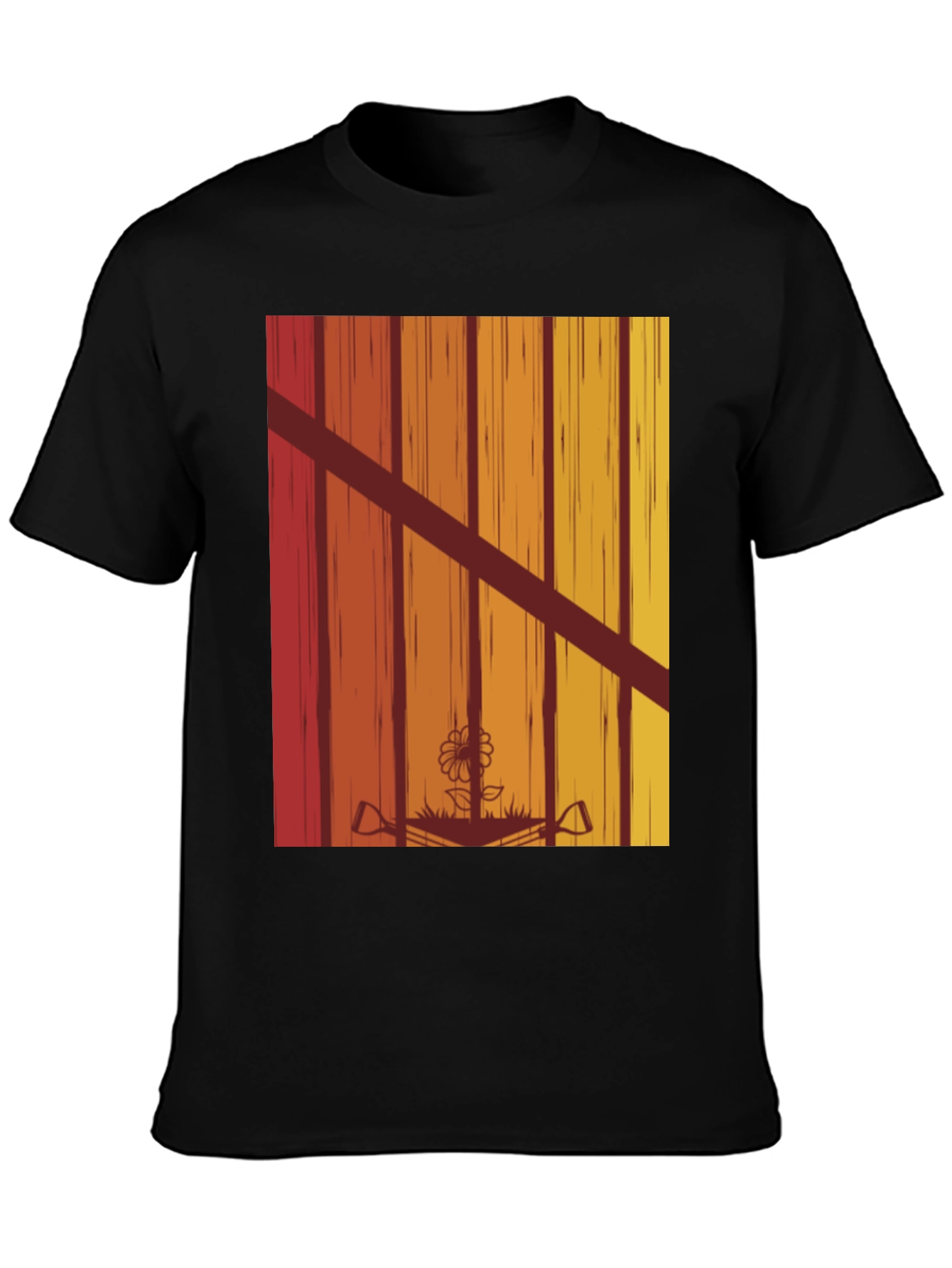 Black Retro Garden T-Shirt - Vintage Gardening Tee view 3