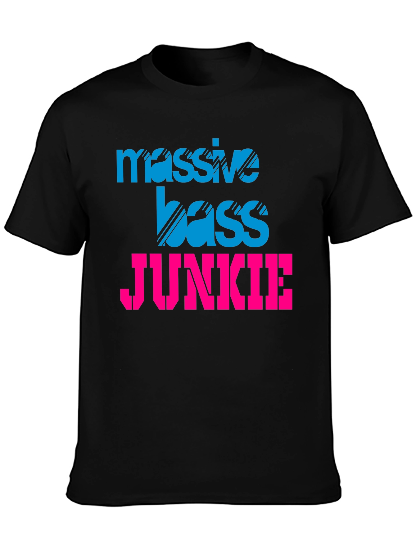 Black Massive Bass Junkie Black Graphic Tee view 3