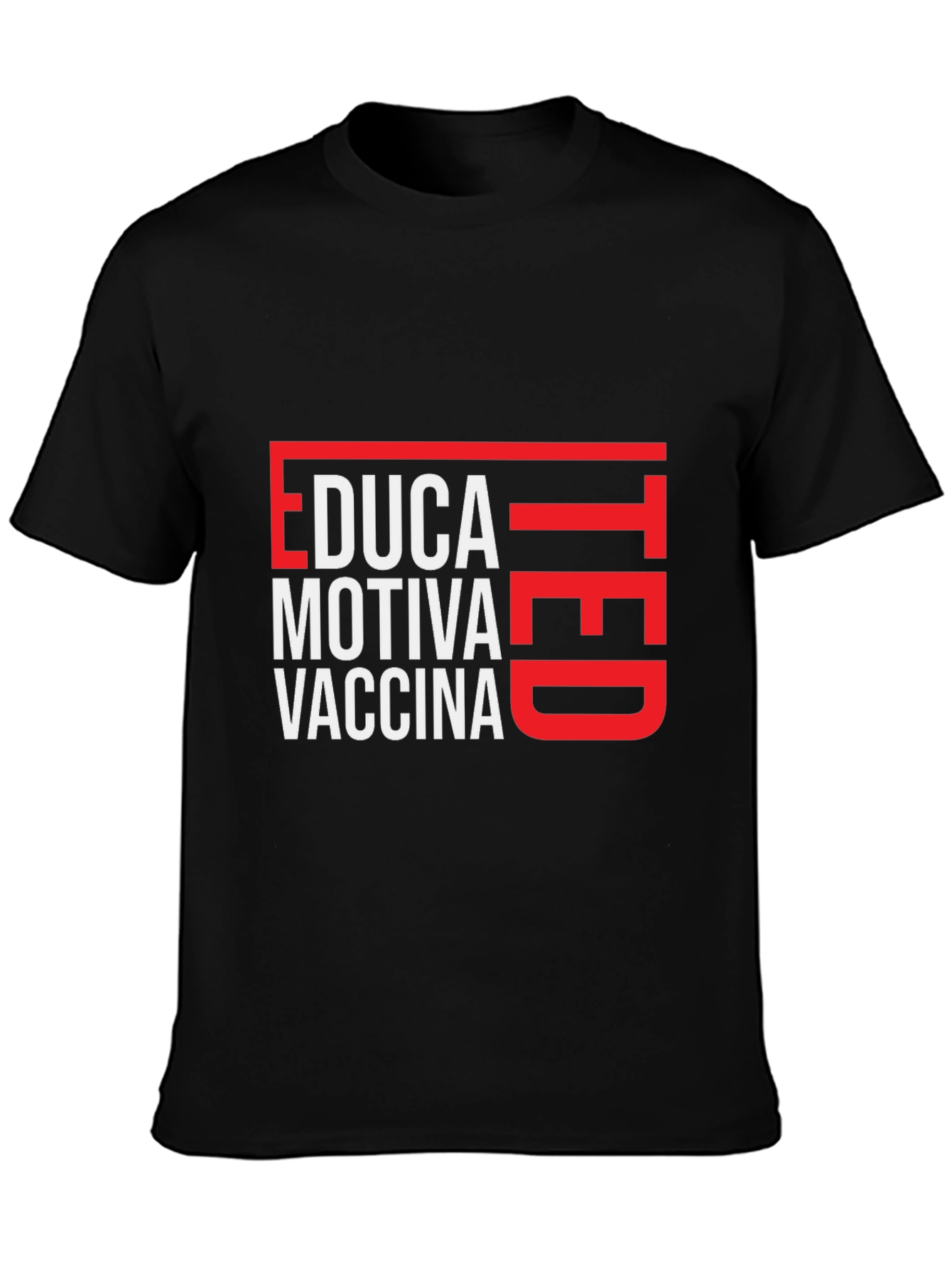 Black Educated Vaccinated T-Shirt view 3