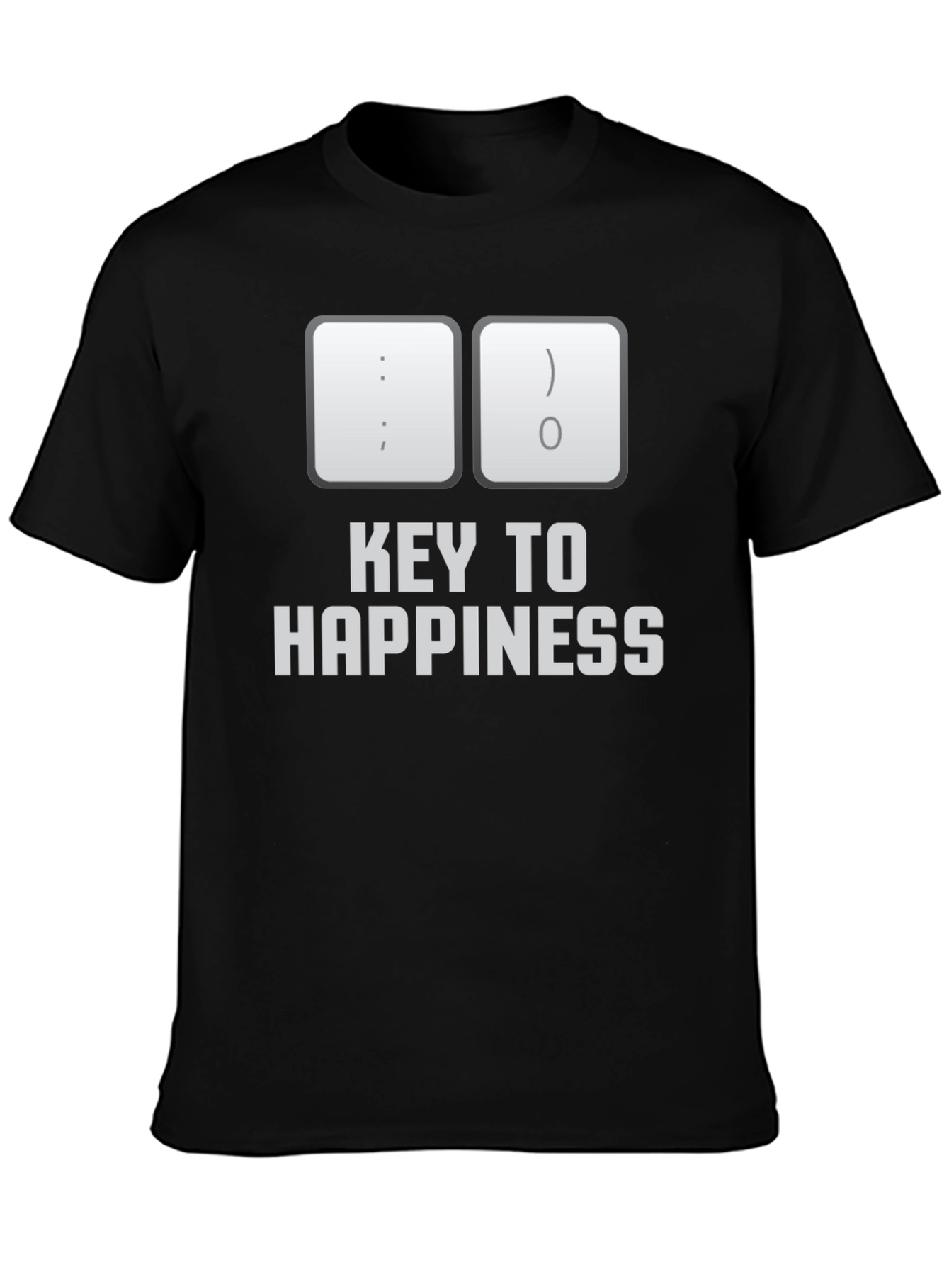 Black Key to Happiness T-Shirt - Programmer Humor Tee view 3