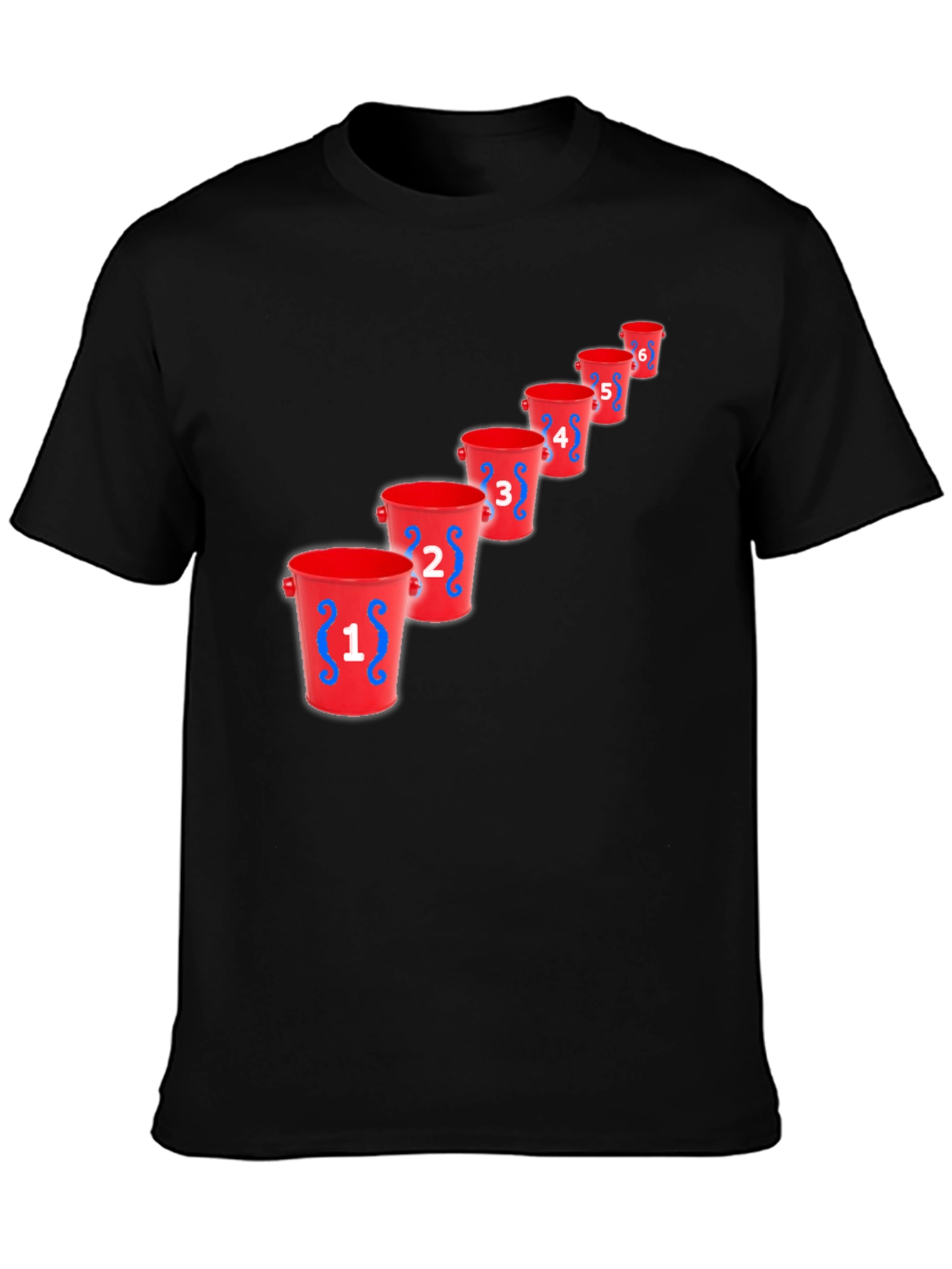 Black Novelty Bucket Number T-Shirt - Graphic Tee view 3