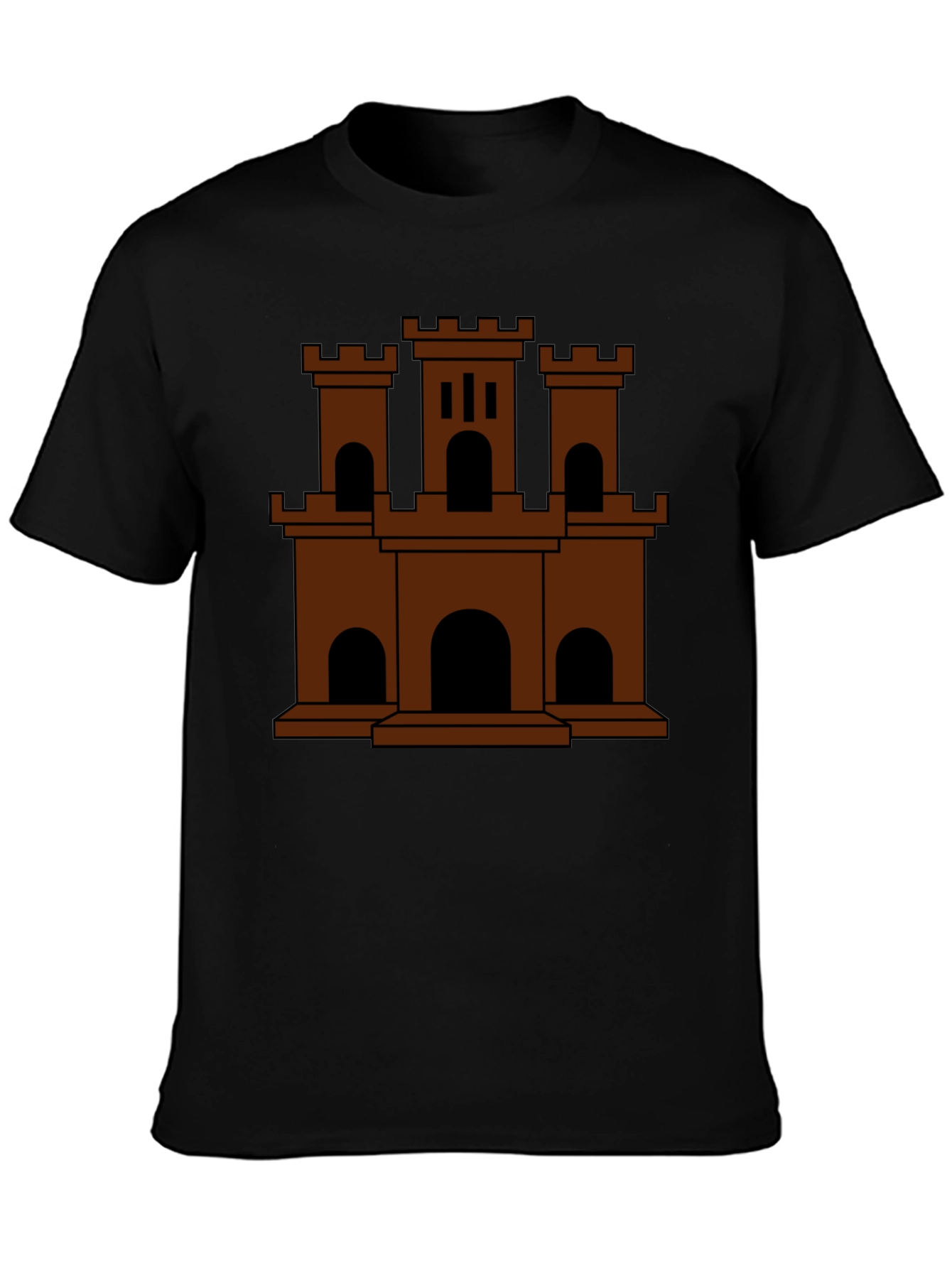Black Castle Graphic Tee - Classic Brown Design view 3