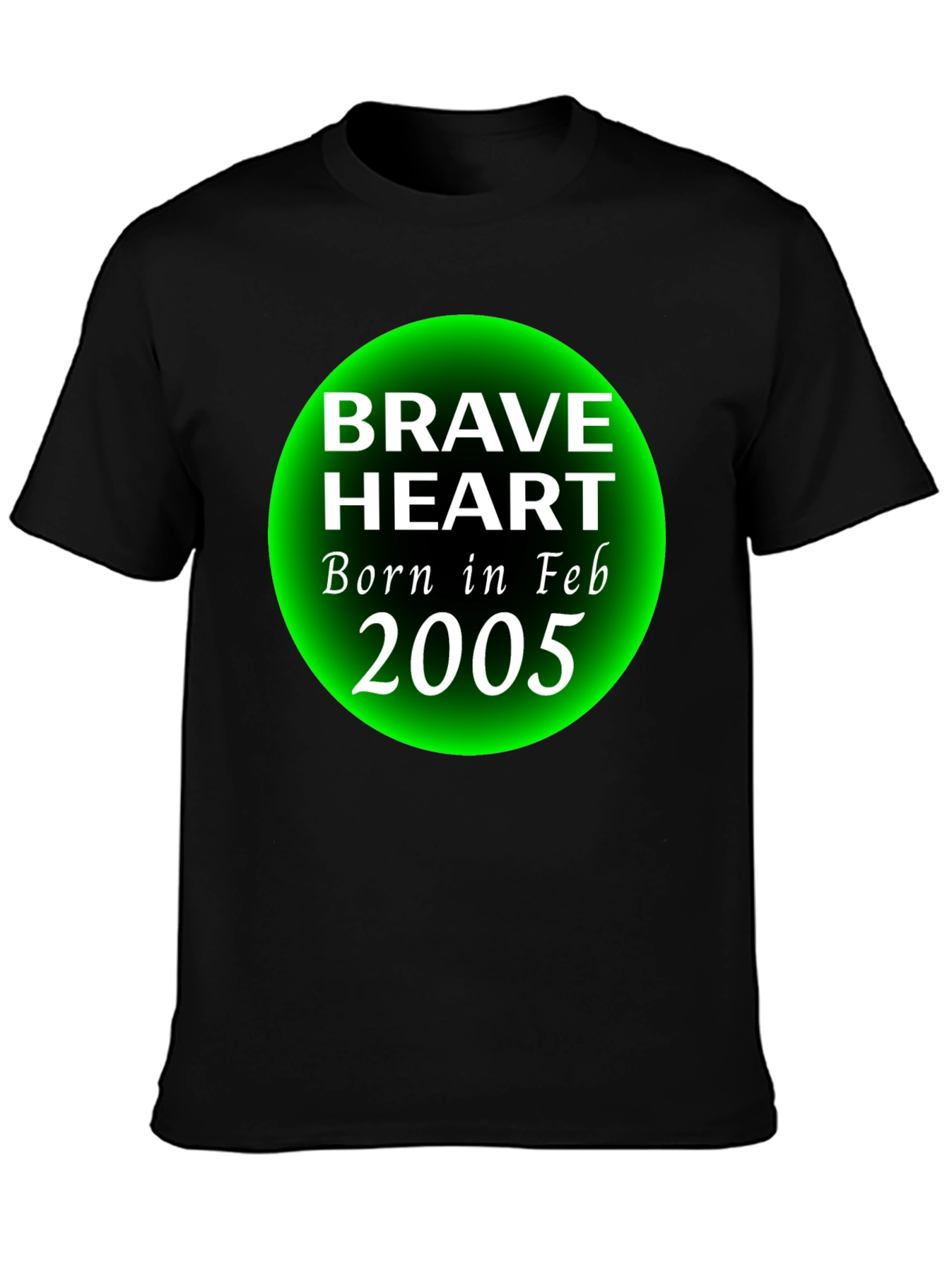 Brave Heart Born in Feb 2005 Black T-Shirt - 3