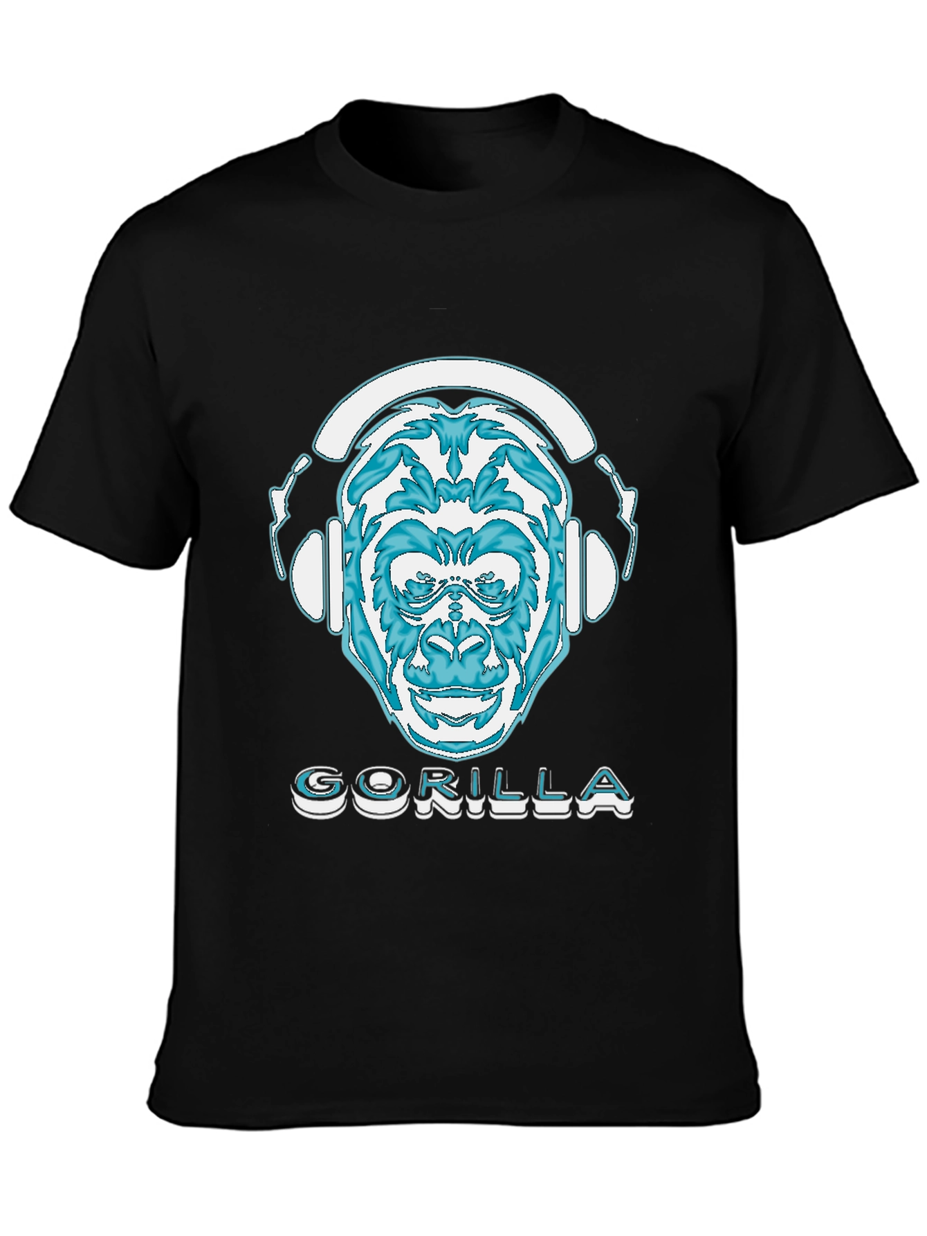 Black Gorilla DJ Graphic T-Shirt - Cool Animal Design view 3