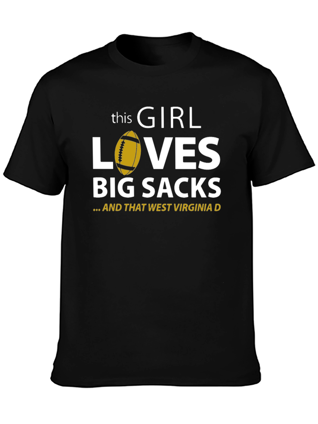 Black This Girl Loves Big Sacks T-Shirt view 3