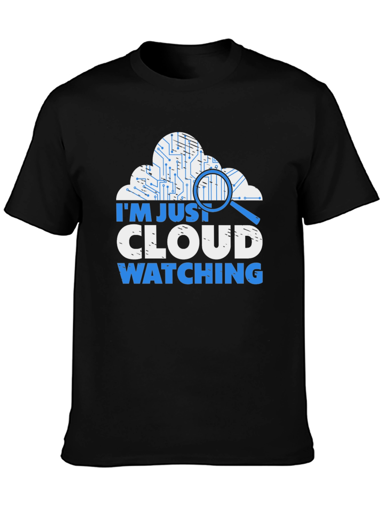 Black Cloud Watching T-Shirt - Tech Humor Tee view 3