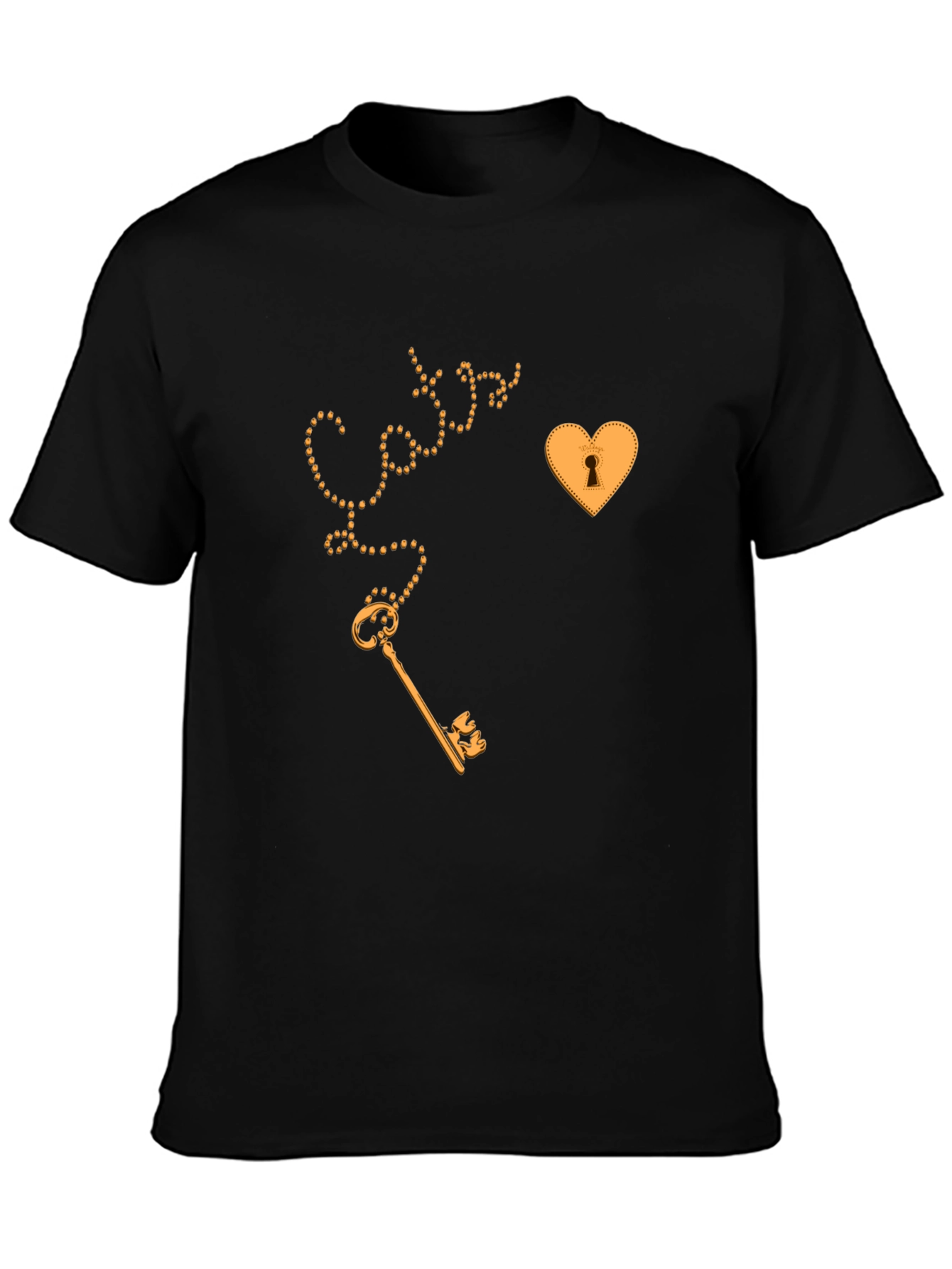 Black Key to My Heart Black Graphic Tee view 3