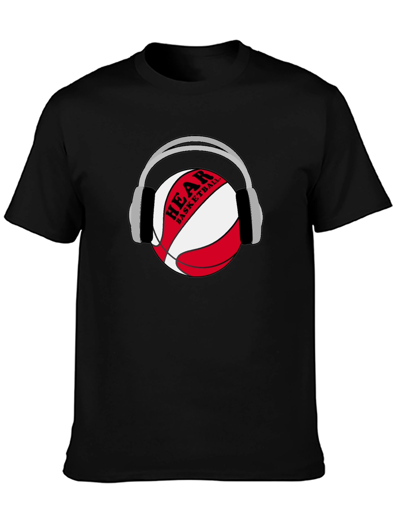 Black Hear Basketball Graphic T-Shirt - Black view 3