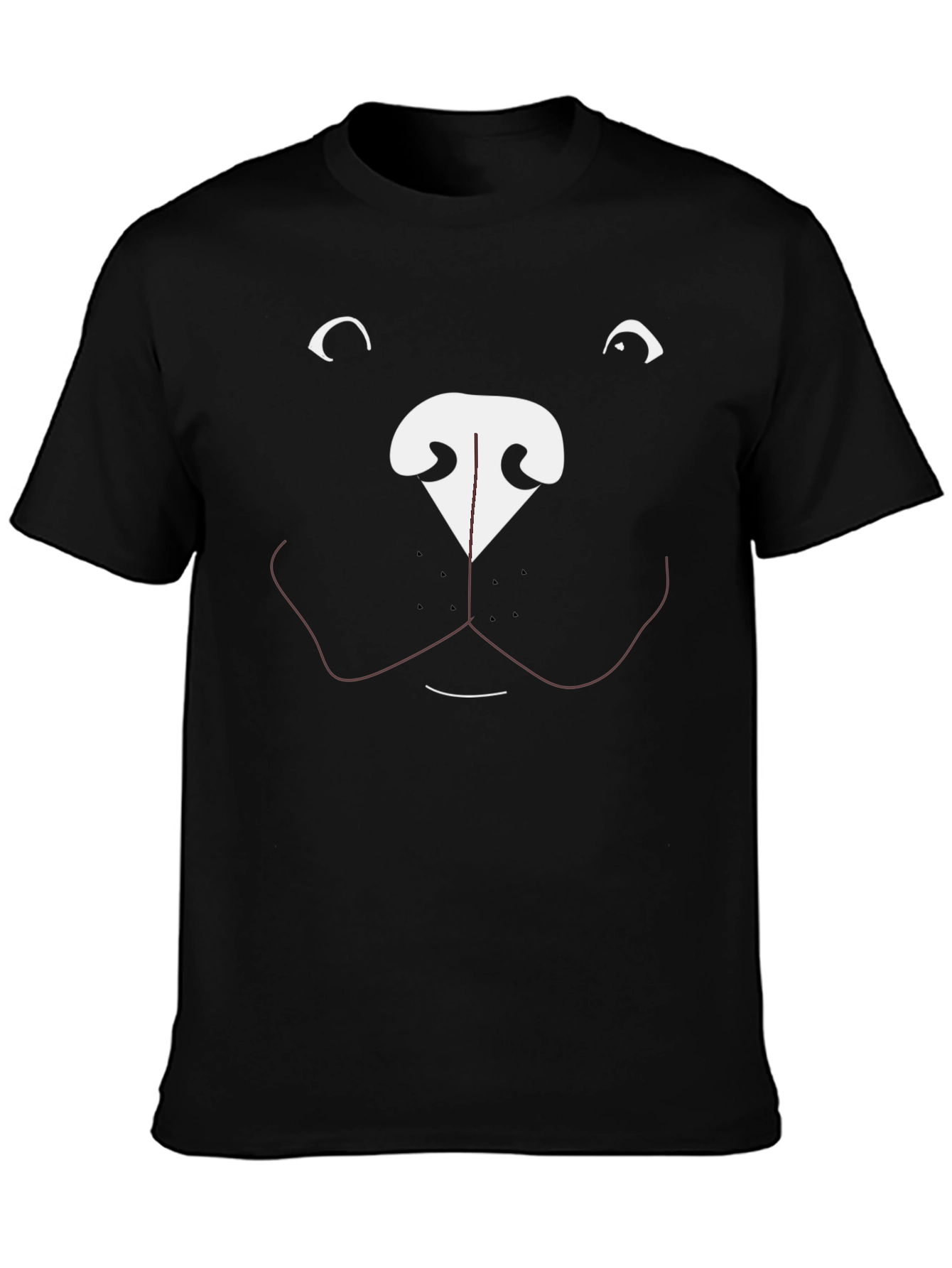Black Funny Dog Face Graphic T-Shirt view 3