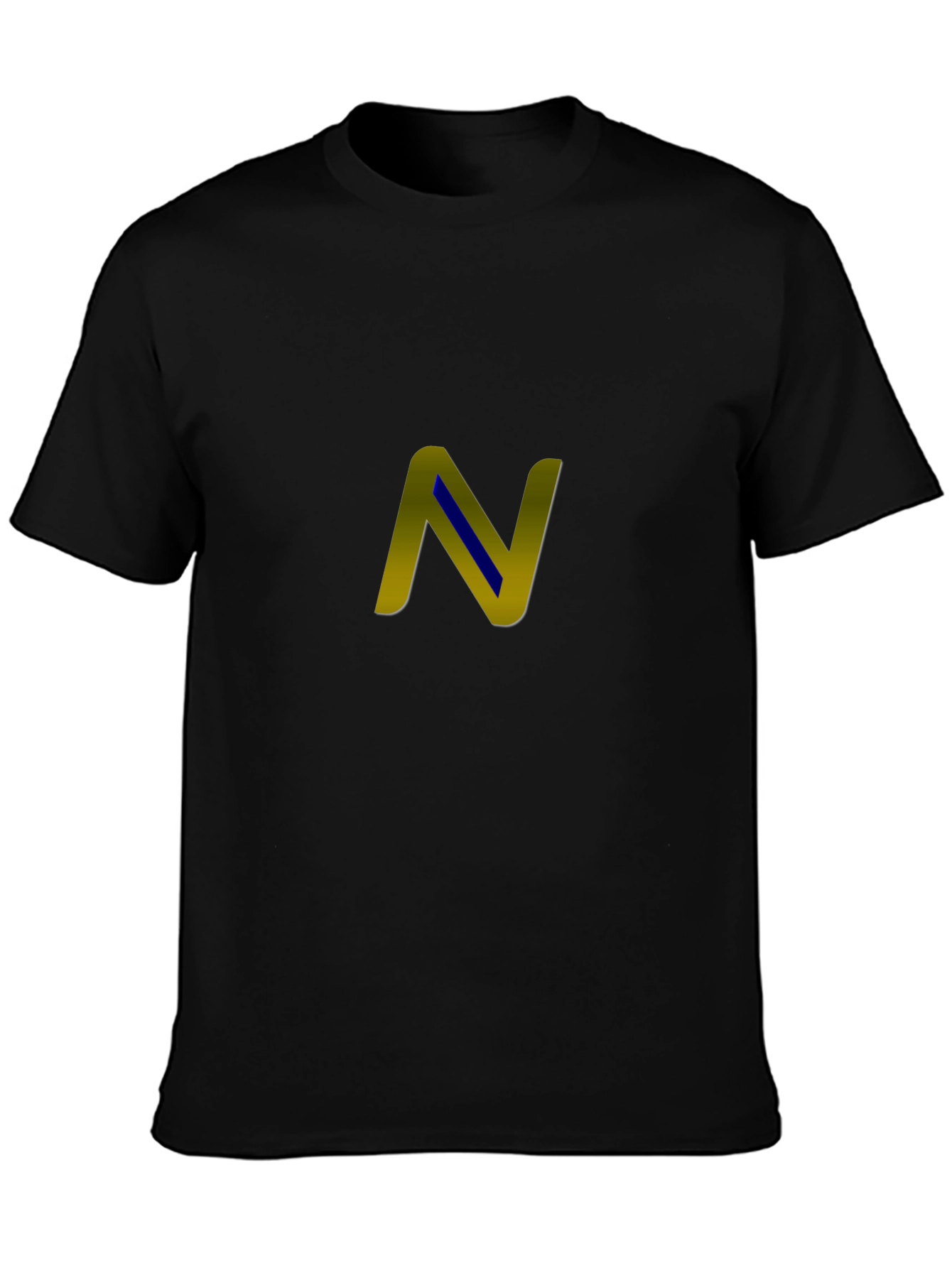 Black Stylish Black T-Shirt with Unique "N" Design view 3