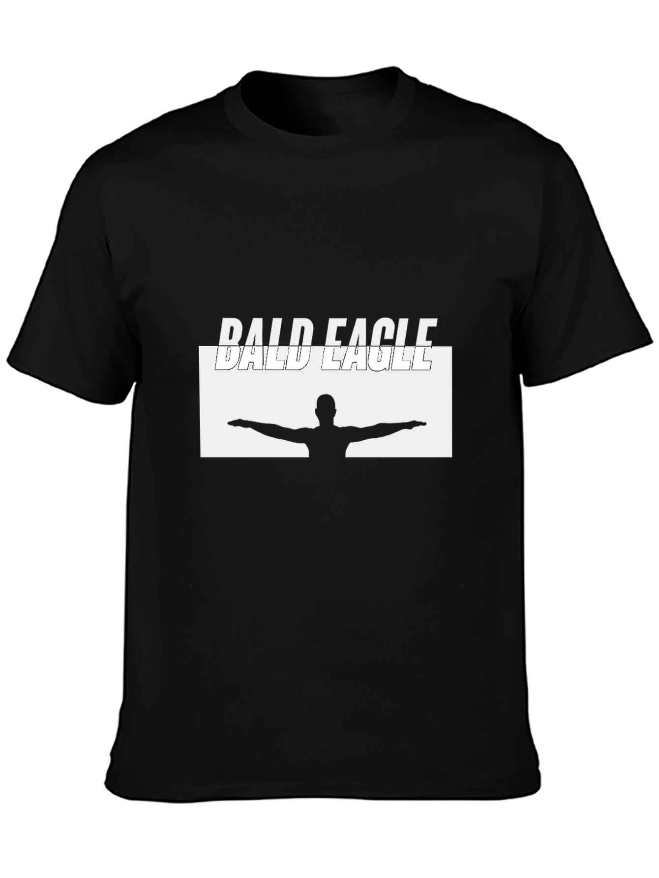 Black Bald Eagle Graphic T-Shirt - Classic Crew Neck view 3