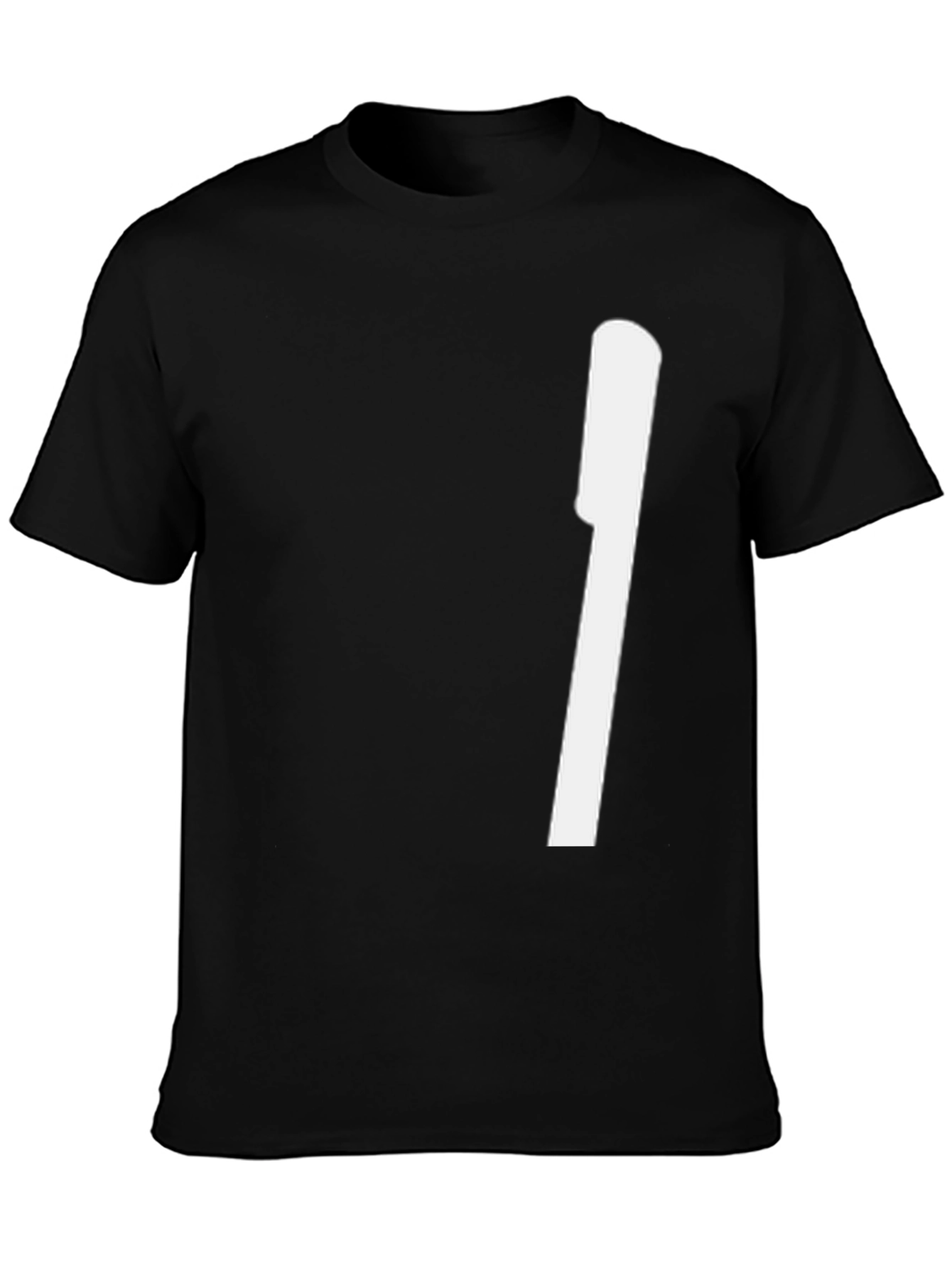 Black Modern Black Tee with Bold White Graphic view 3