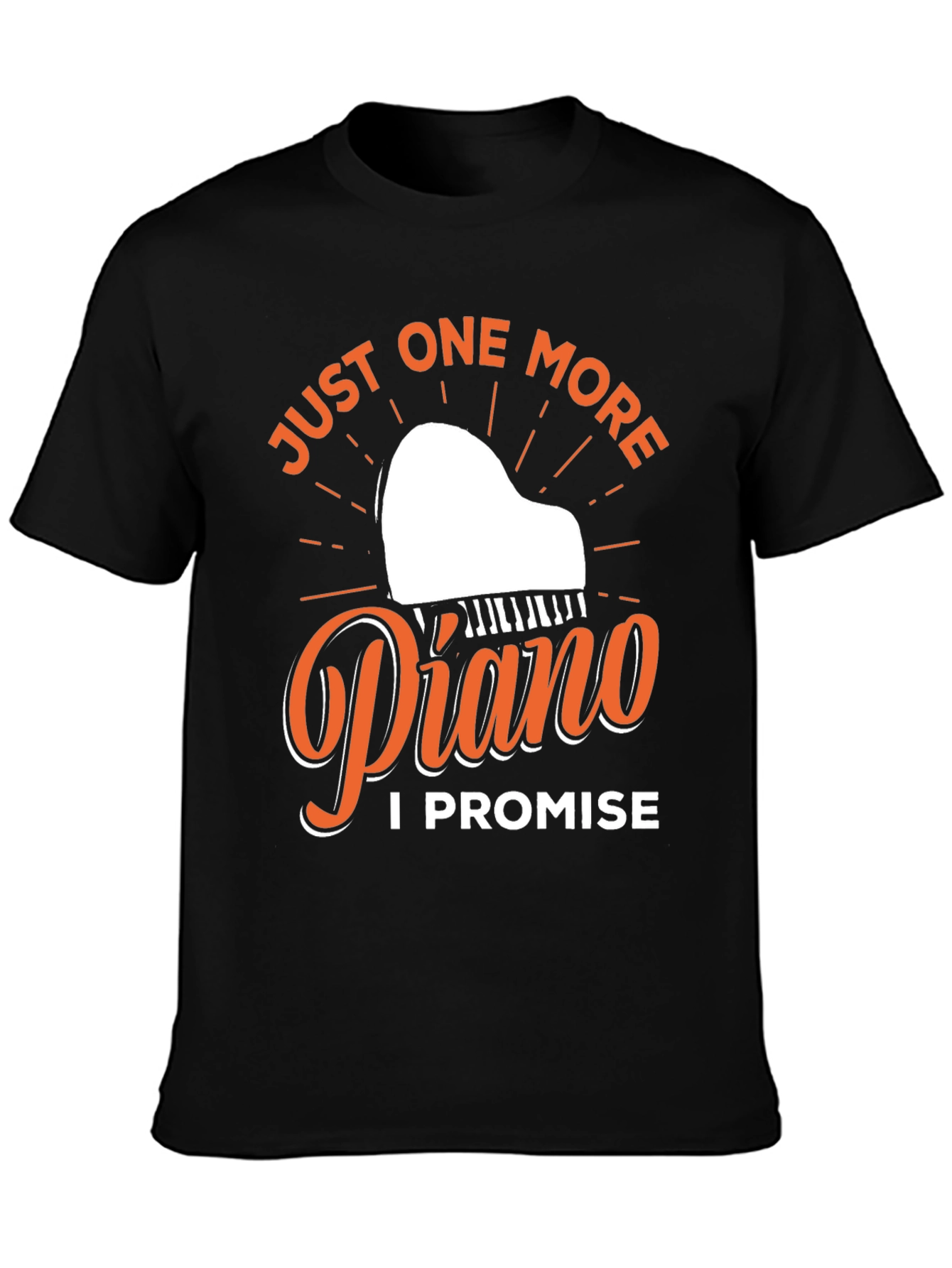 Black Just One More Piano T-Shirt - Musician Gift view 3