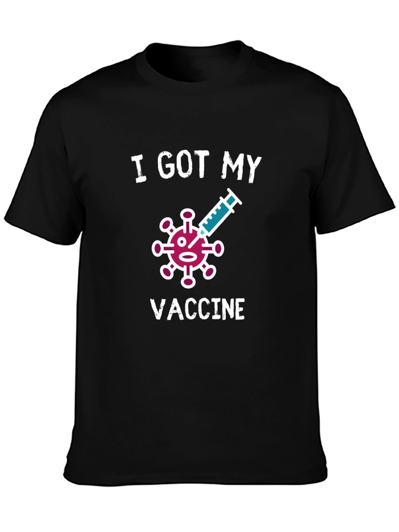 Black I Got My Vaccine T-Shirt - Novelty Graphic Tee view 3