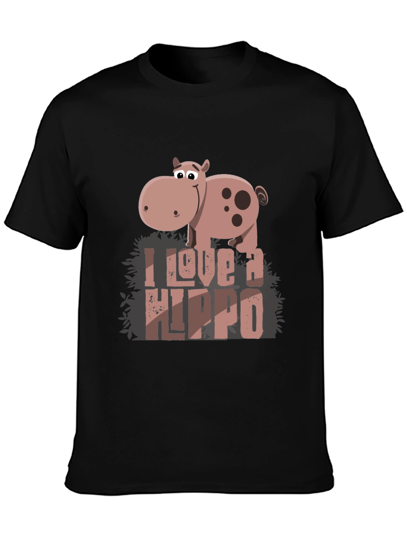 Black I Love a Hippo Graphic Tee view 3