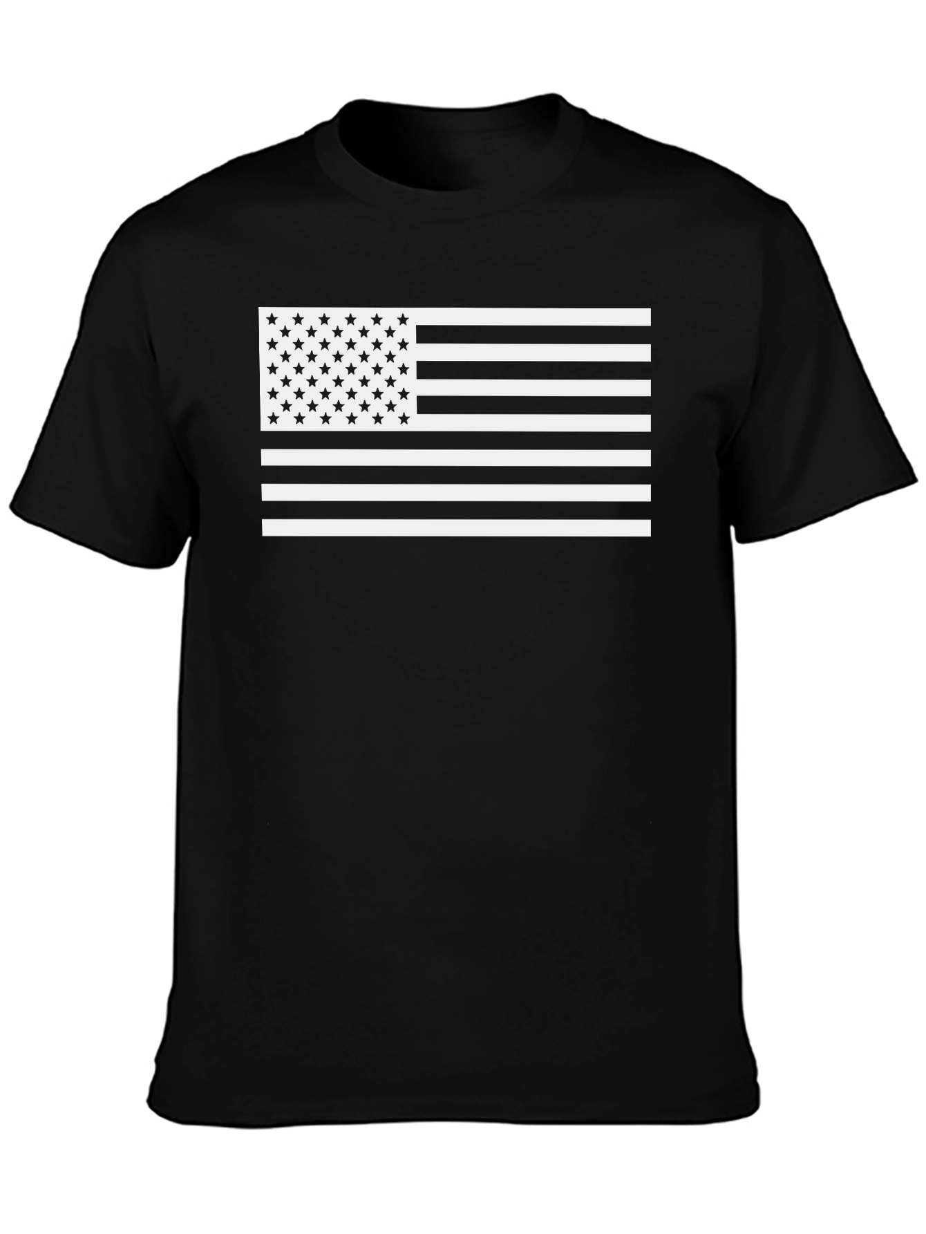 American Flag Graphic Tee - Black Cotton Blend T-Shirt - 3