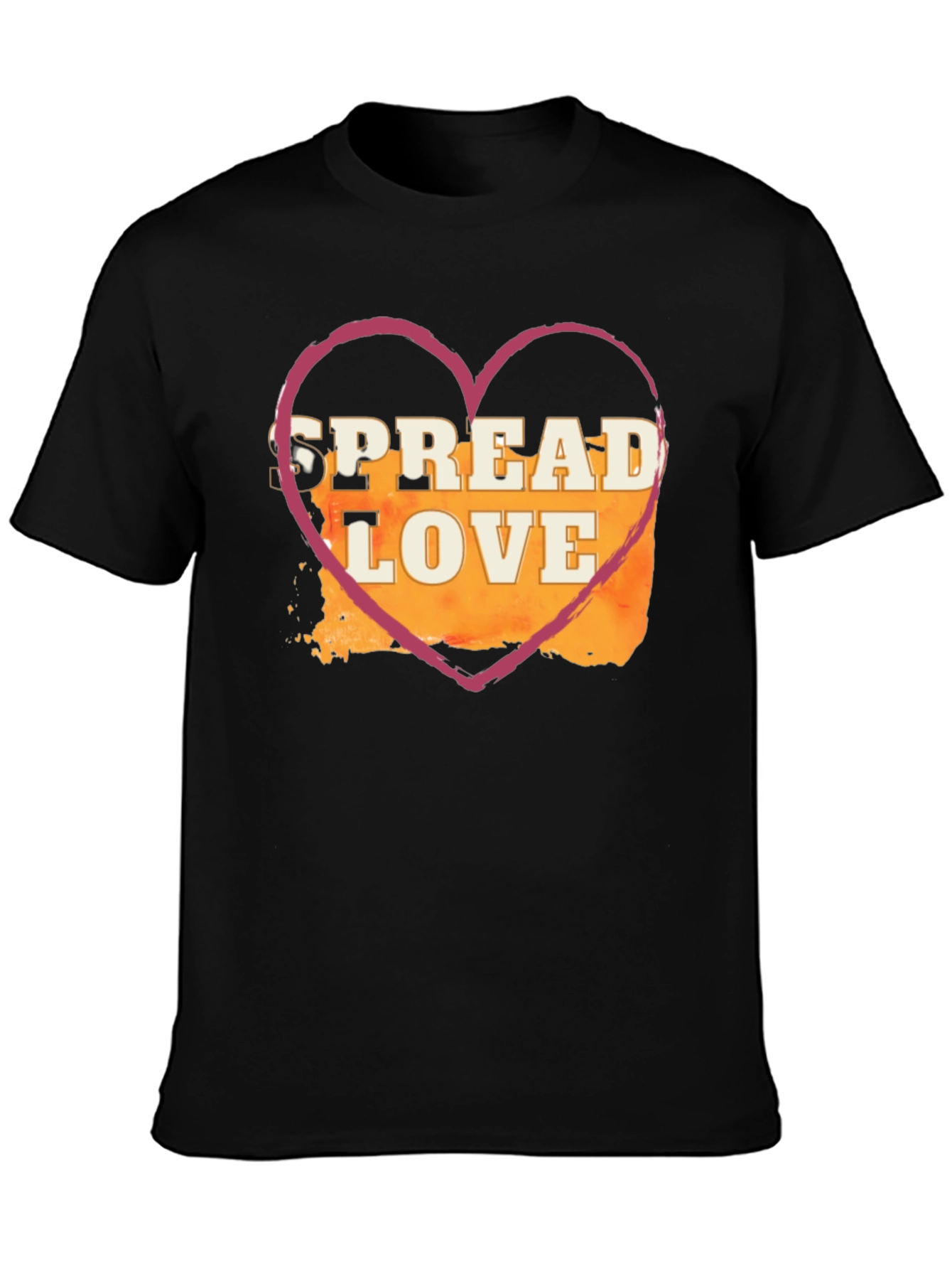 Black Spread Love T-Shirt - Heart Graphic Tee view 3