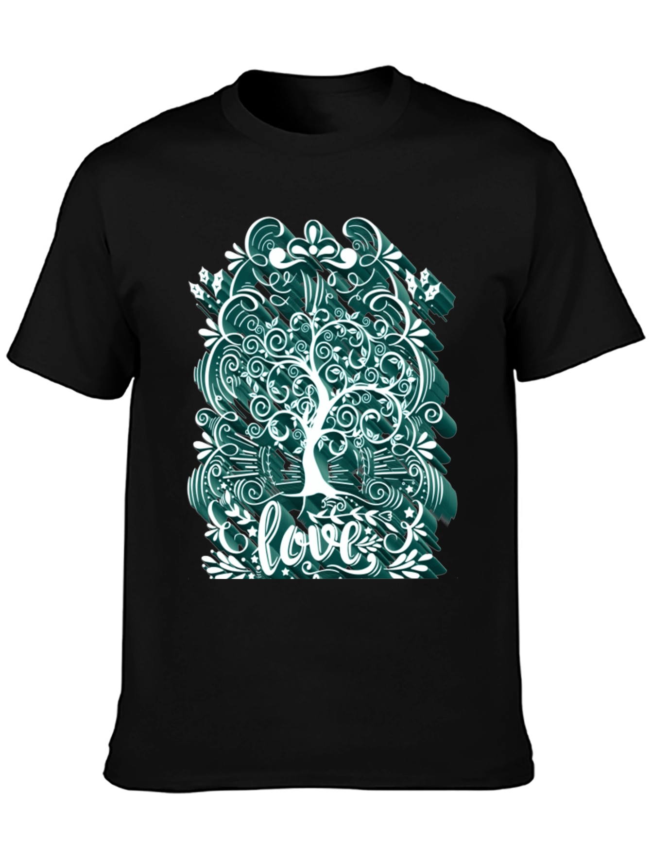 Black Love Tree Graphic Tee - Unique Artistic Design view 3