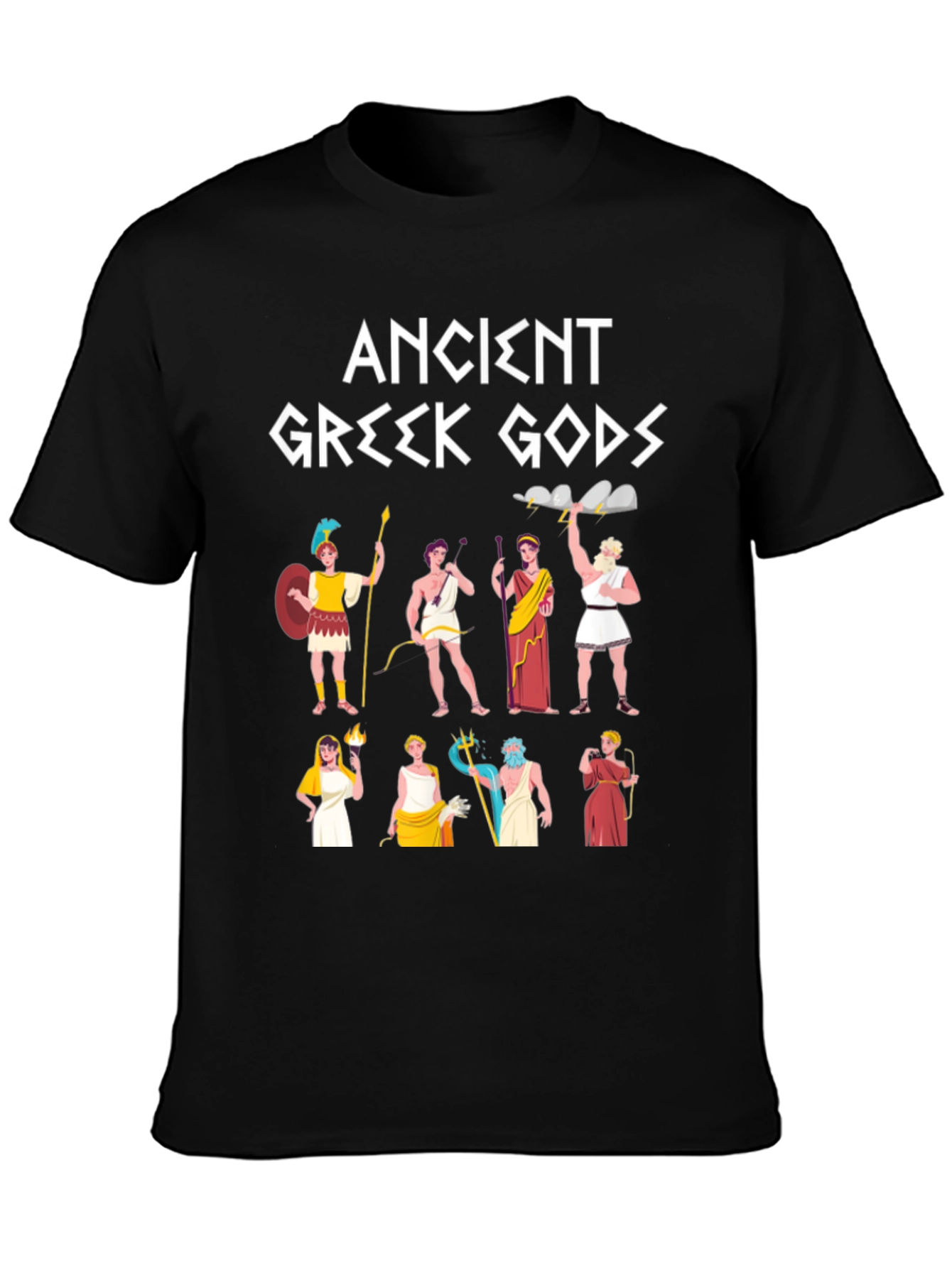 Black Ancient Greek Gods Graphic T-Shirt view 3