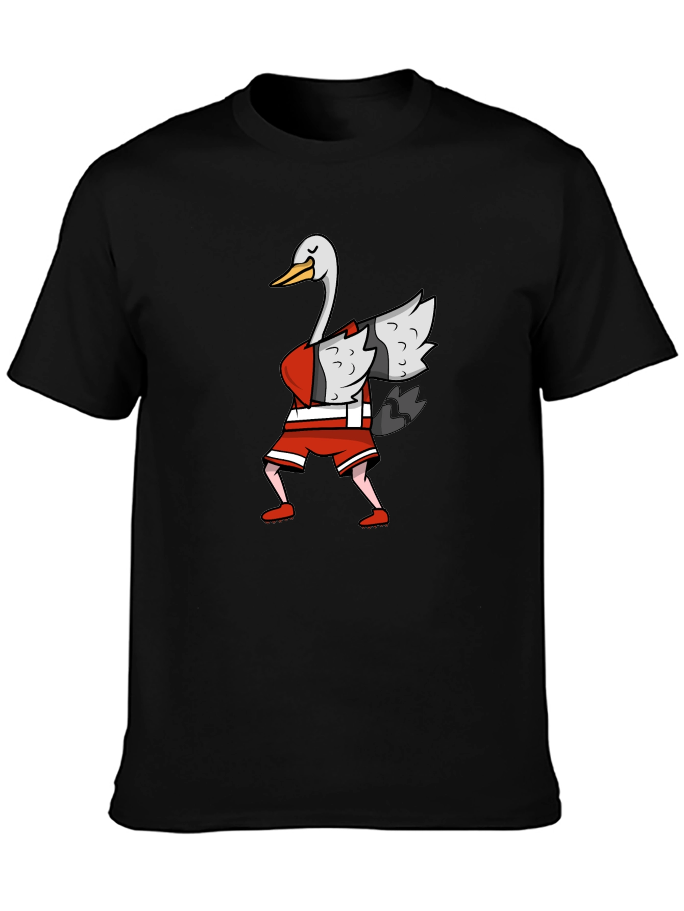 Black Dabbing Goose Graphic T-Shirt - Funny Animal Tee view 3