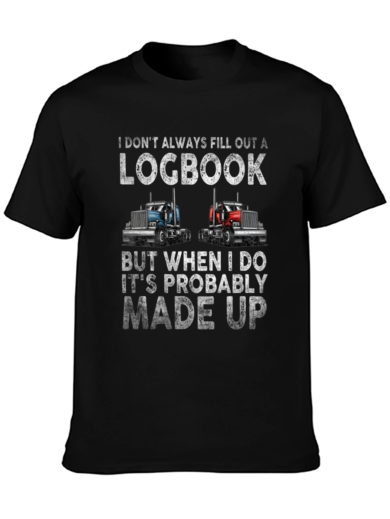 Black Trucker Humor T-Shirt - Logbook Design view 3