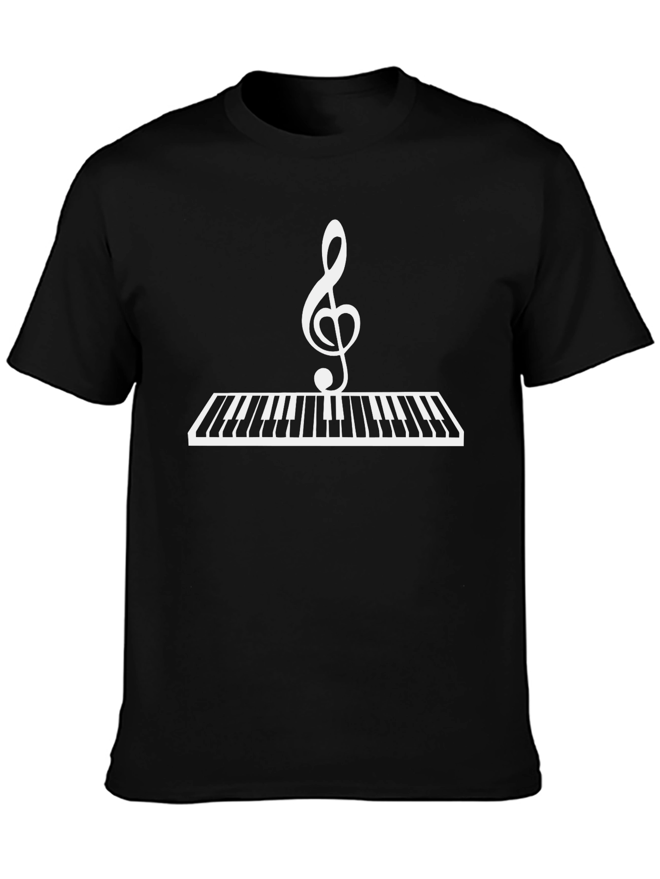 Musical Keyboard Treble Clef Graphic Tee - 3