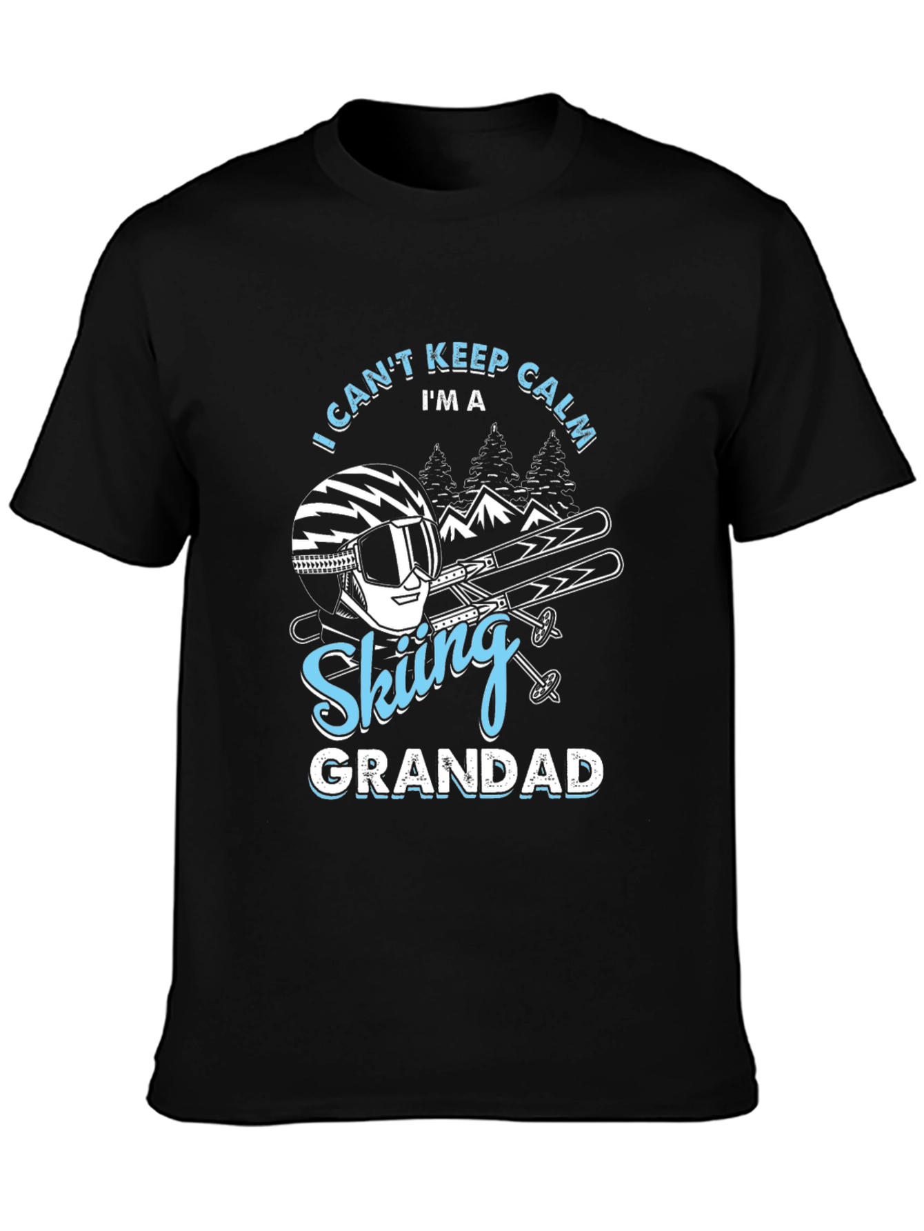 Black Skiing Grandad T-Shirt - I Can't Keep Calm view 3