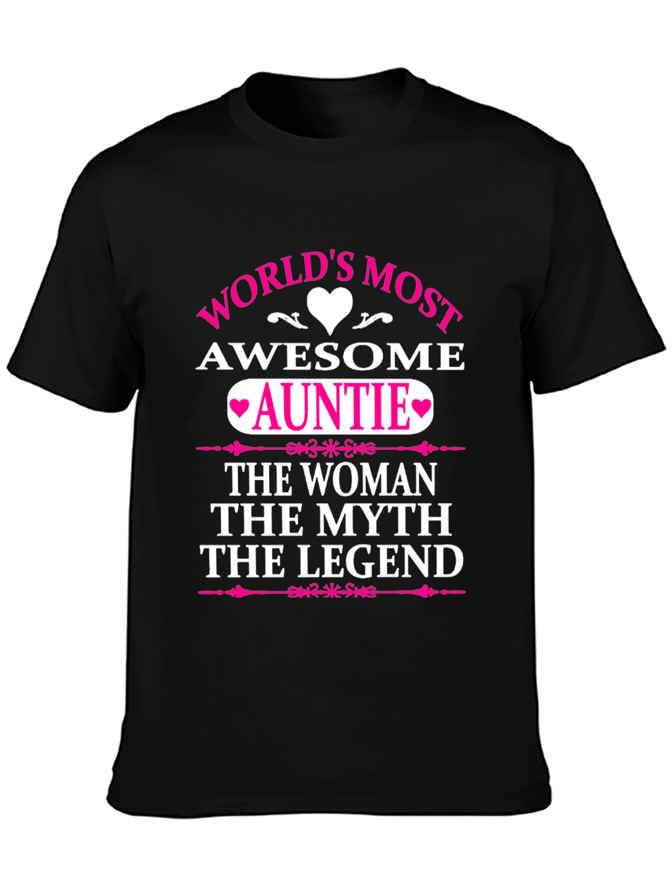 Black World's Most Awesome Auntie T-Shirt view 3