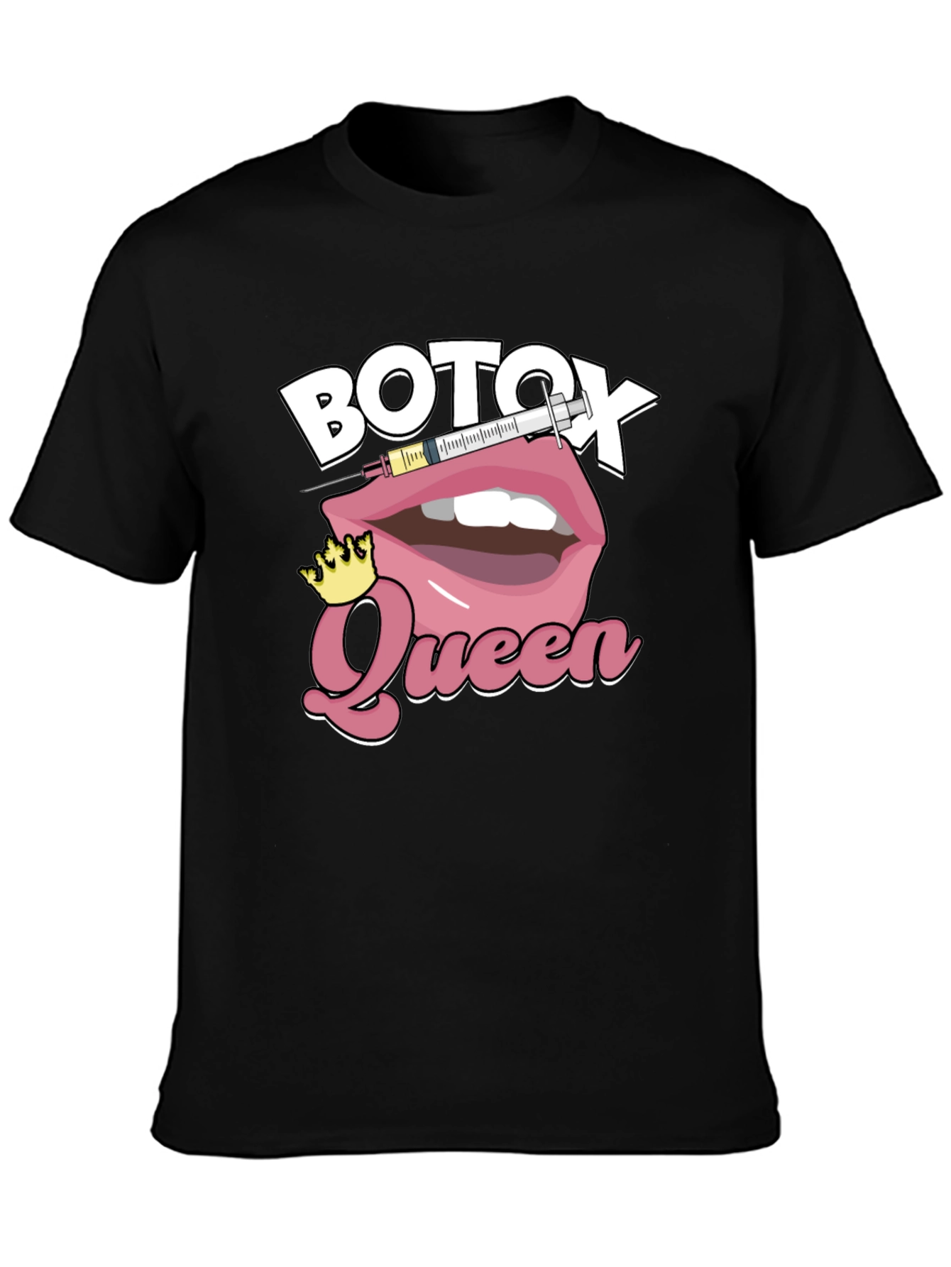 Black Botox Queen Graphic T-Shirt - Black Cotton Blend view 3