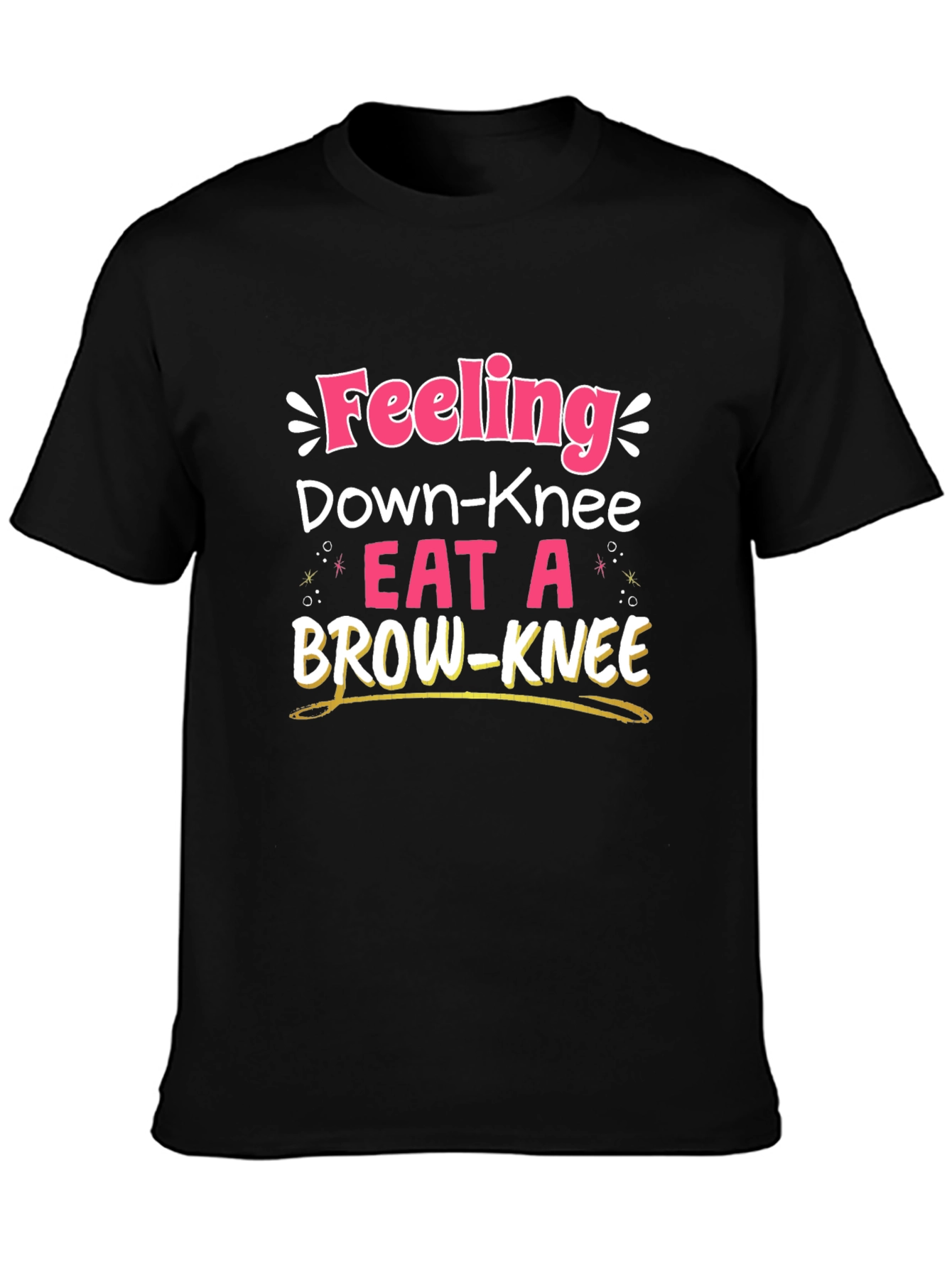Black Eat A Brown-Knee T-Shirt - Funny Pun view 3