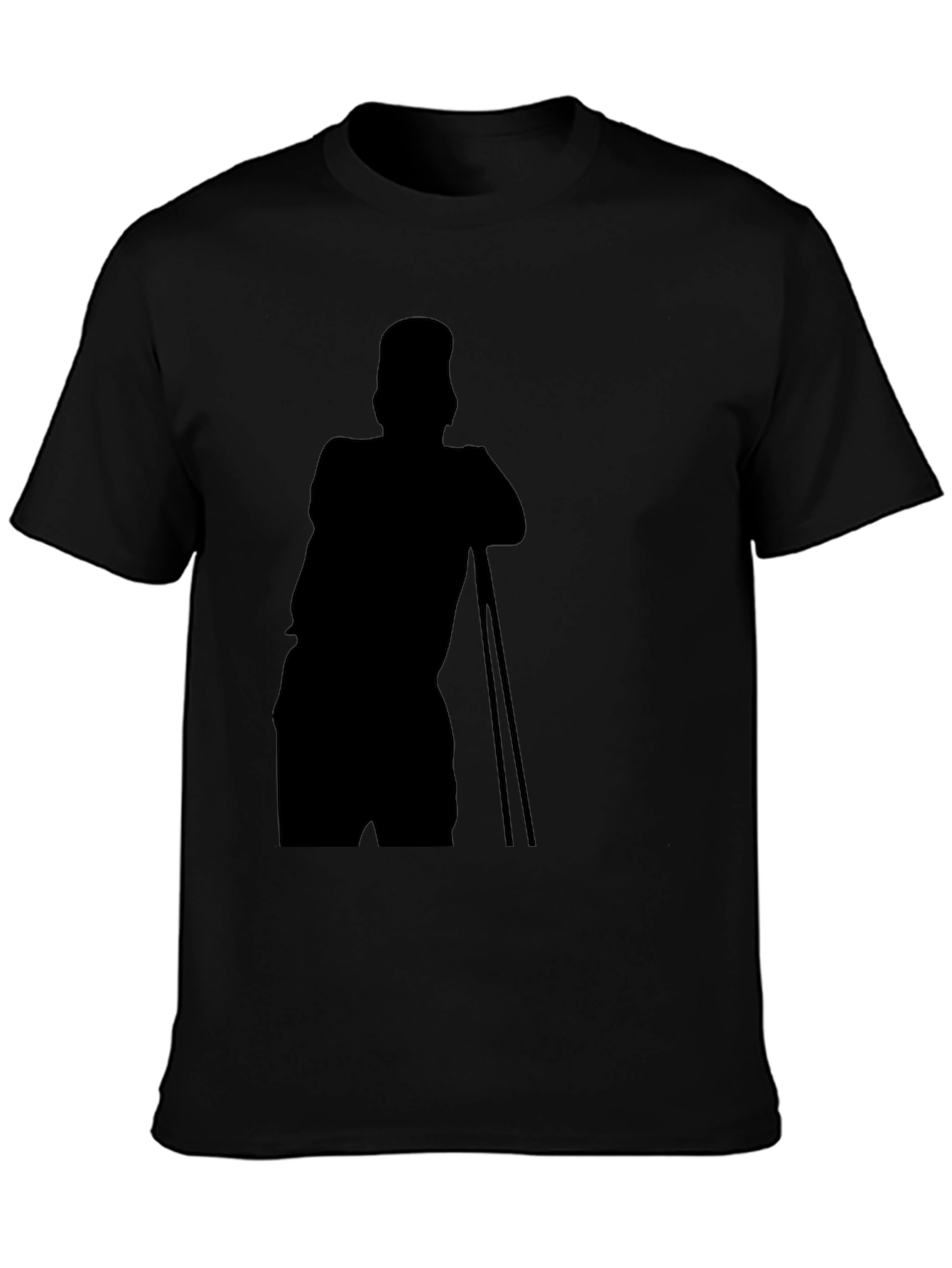 Black Stylish Black T-Shirt with Silhouette Print view 3