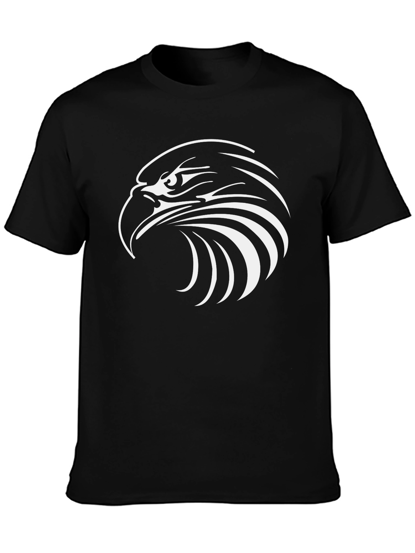 Black Bold Eagle Graphic Tee - Black Cotton Blend view 3