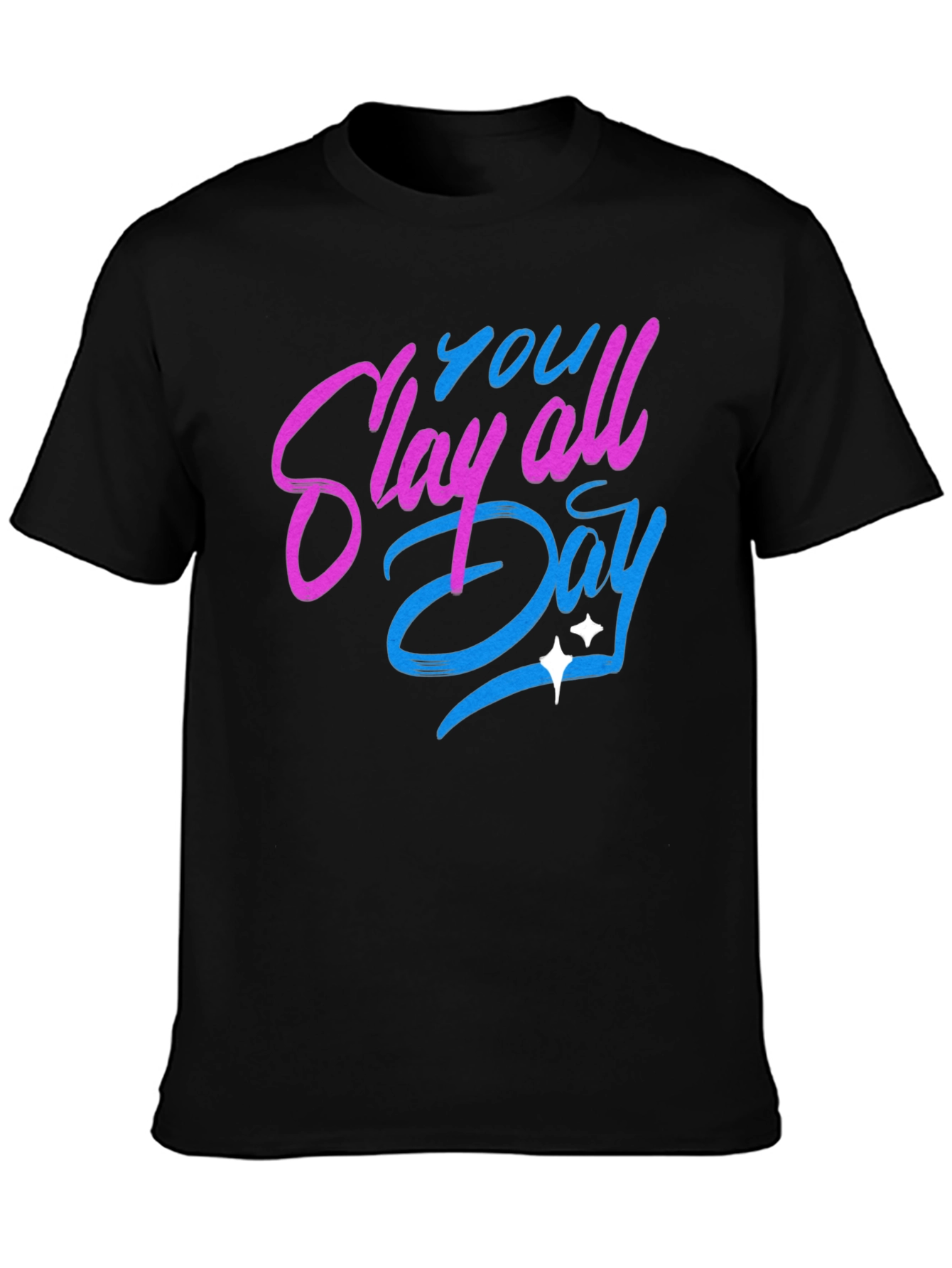 Black Slay All Day Graphic T-Shirt - Trendy Casual Tee view 3