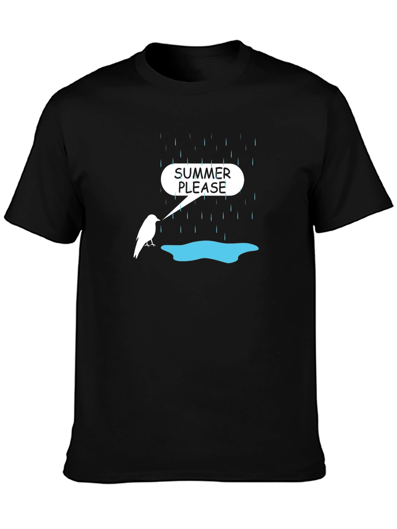 Black Summer Please Graphic Tee - Black view 3