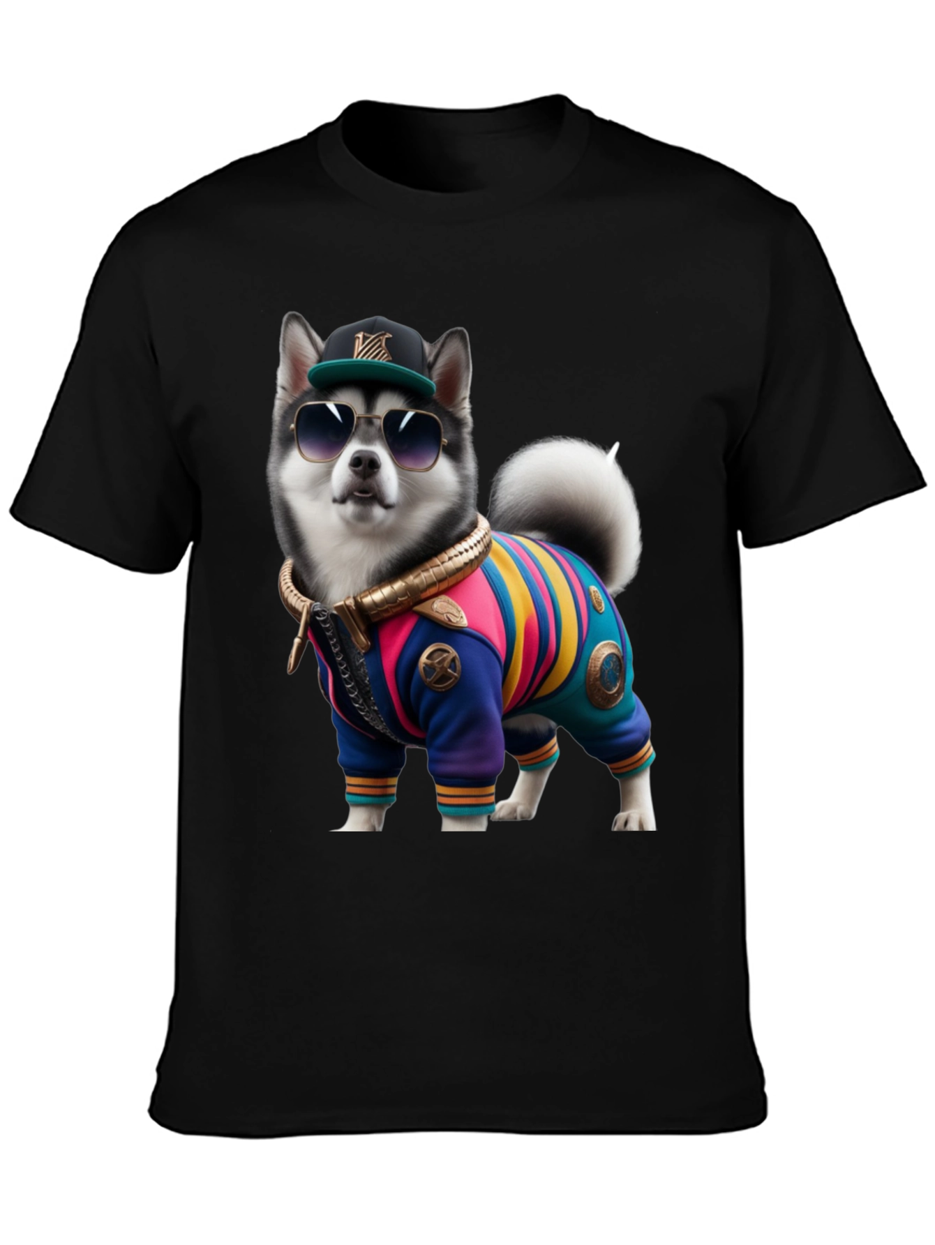 Black Dog in Outfit Graphic Tee view 3