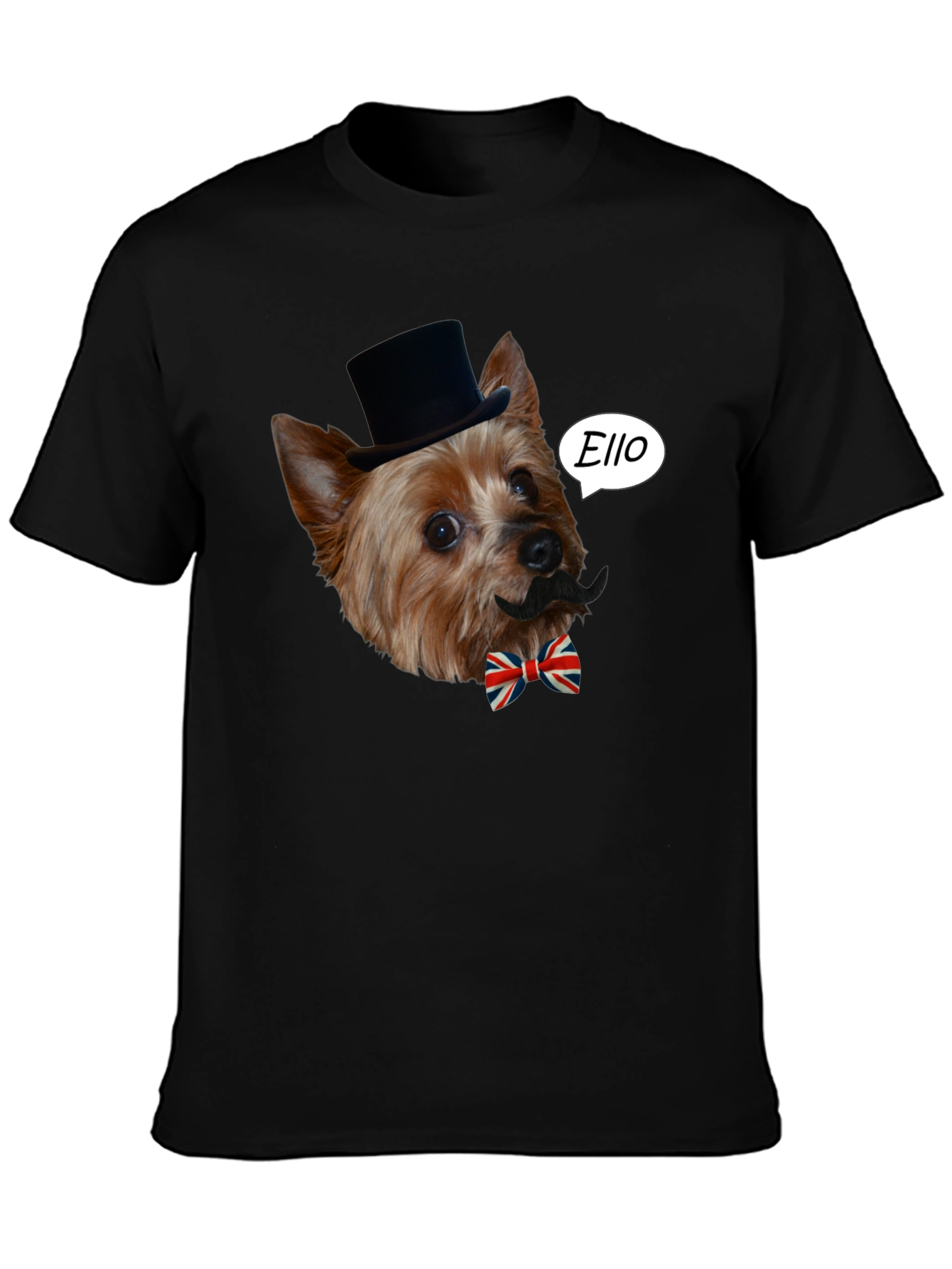 Black Dog with Mustache T-Shirt view 3