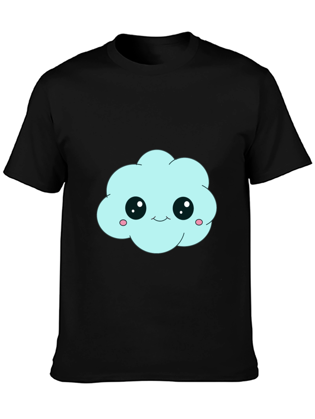 Black Cute Cloud Graphic Black T-Shirt - Unisex view 3