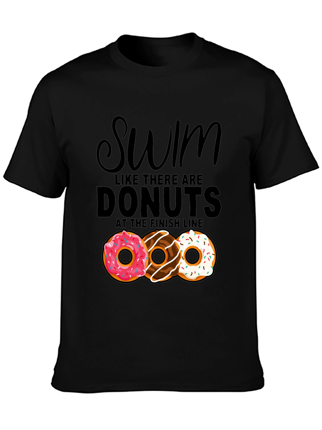 Black Swim for Donuts Graphic T-Shirt view 3