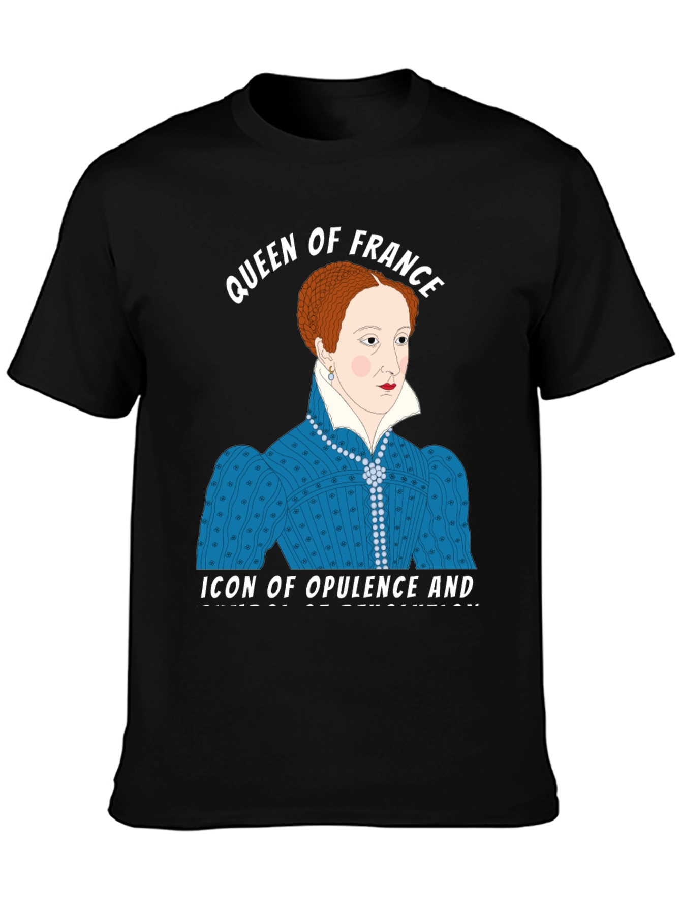 Black Queen of France Graphic T-Shirt view 3