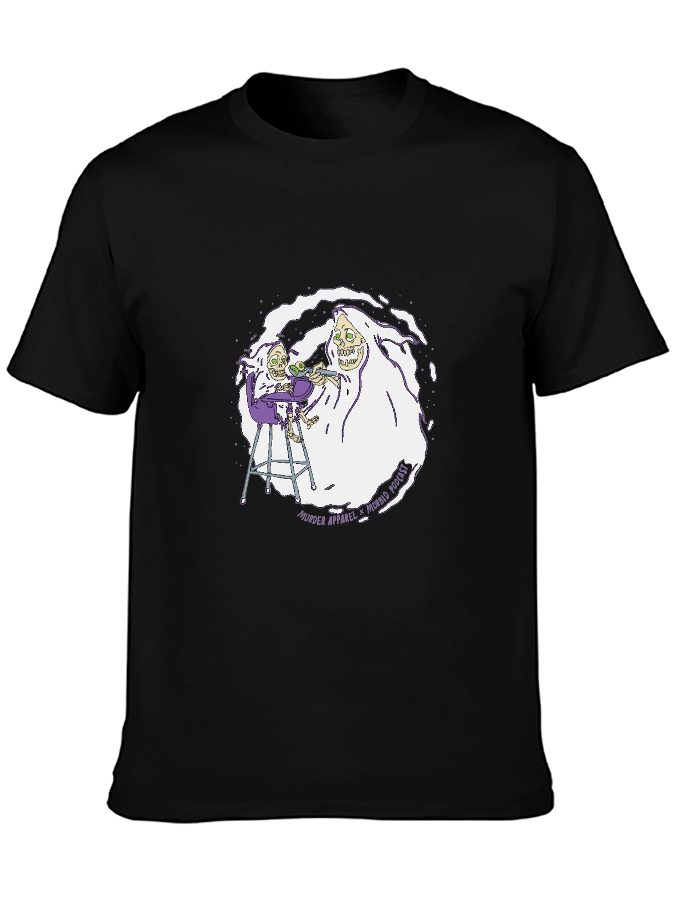 Black Morbidly Poetic Black Graphic T-Shirt view 3