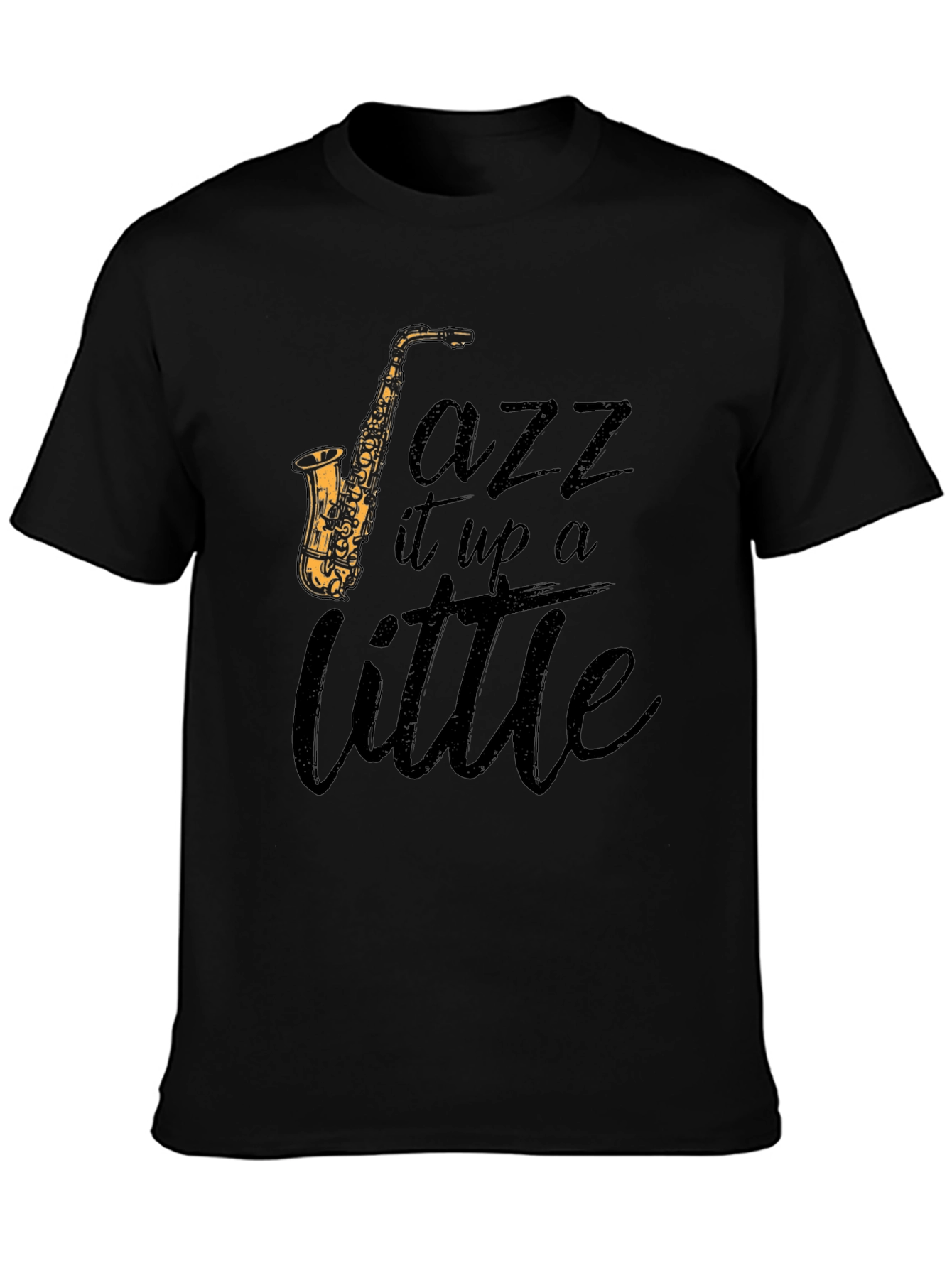 Black Jazz It Up Tee - Saxophone Graphic T-Shirt view 3