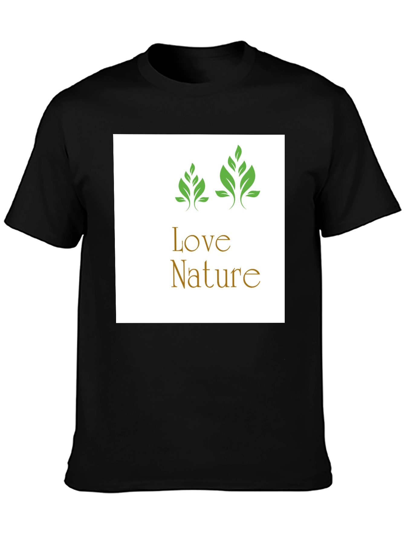 Black Love Nature Graphic Tee - Black Cotton T-Shirt view 3