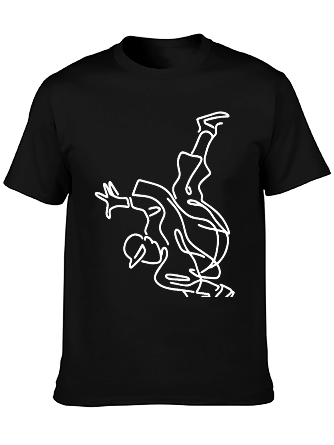 Black Modern Breakdance T-Shirt - Black Graphic Tee view 3