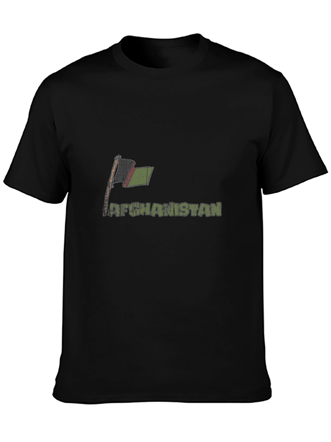 Black Afghanistan Flag Graphic T-Shirt view 3