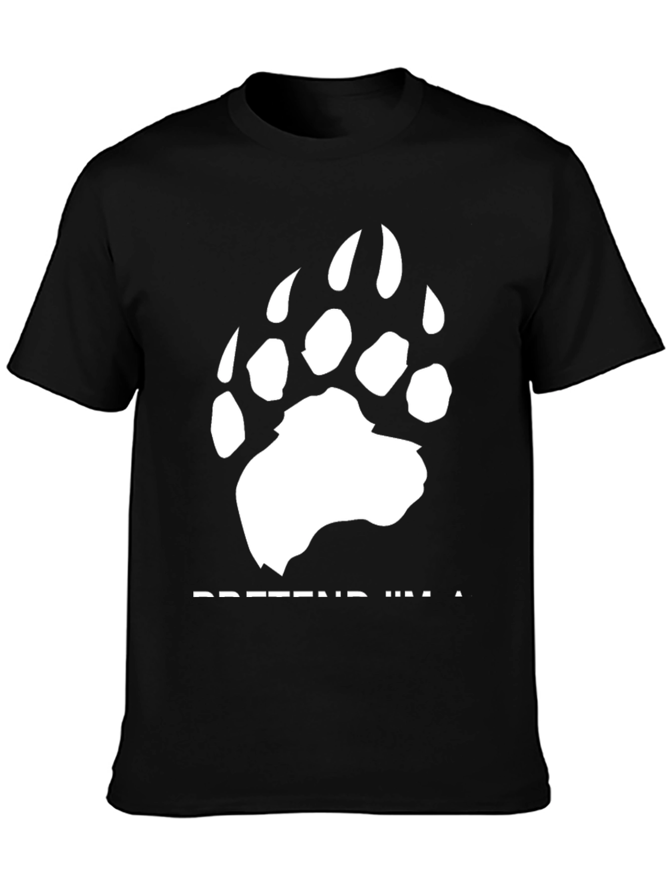 Black Pretend I'm a Bear Graphic Tee - Black view 3